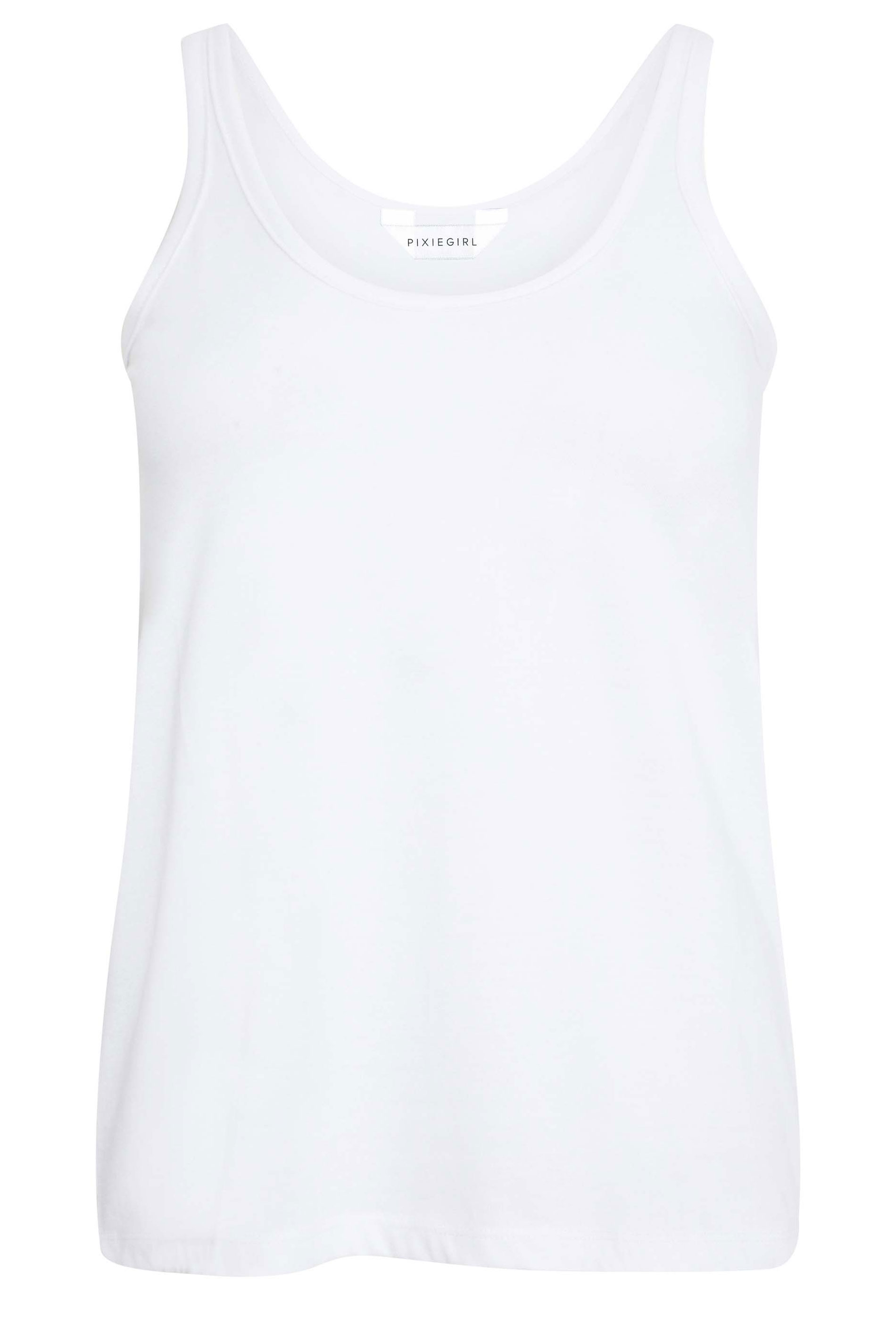 PixieGirl Petite Women's 2 PACK Black & White Dipped Hem Vest Tops | PixieGirl 8