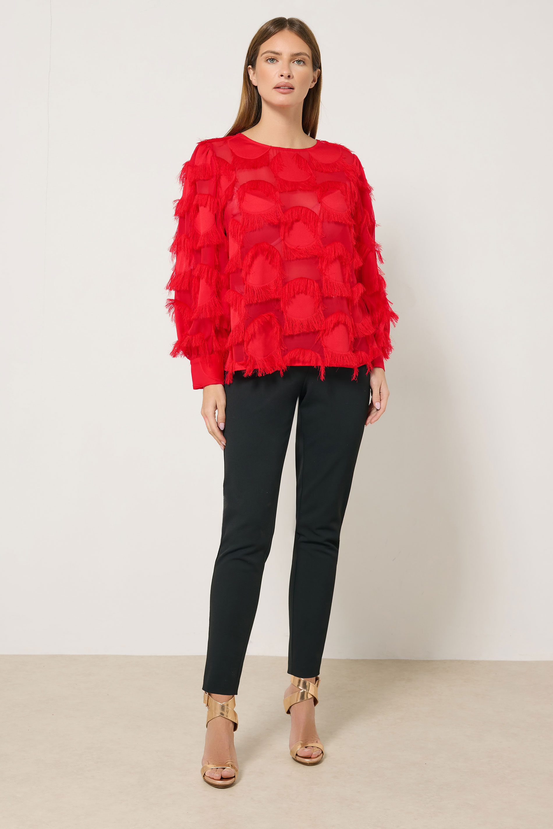 STAR Red Jacquard Spot Blouse | StarByJM 3