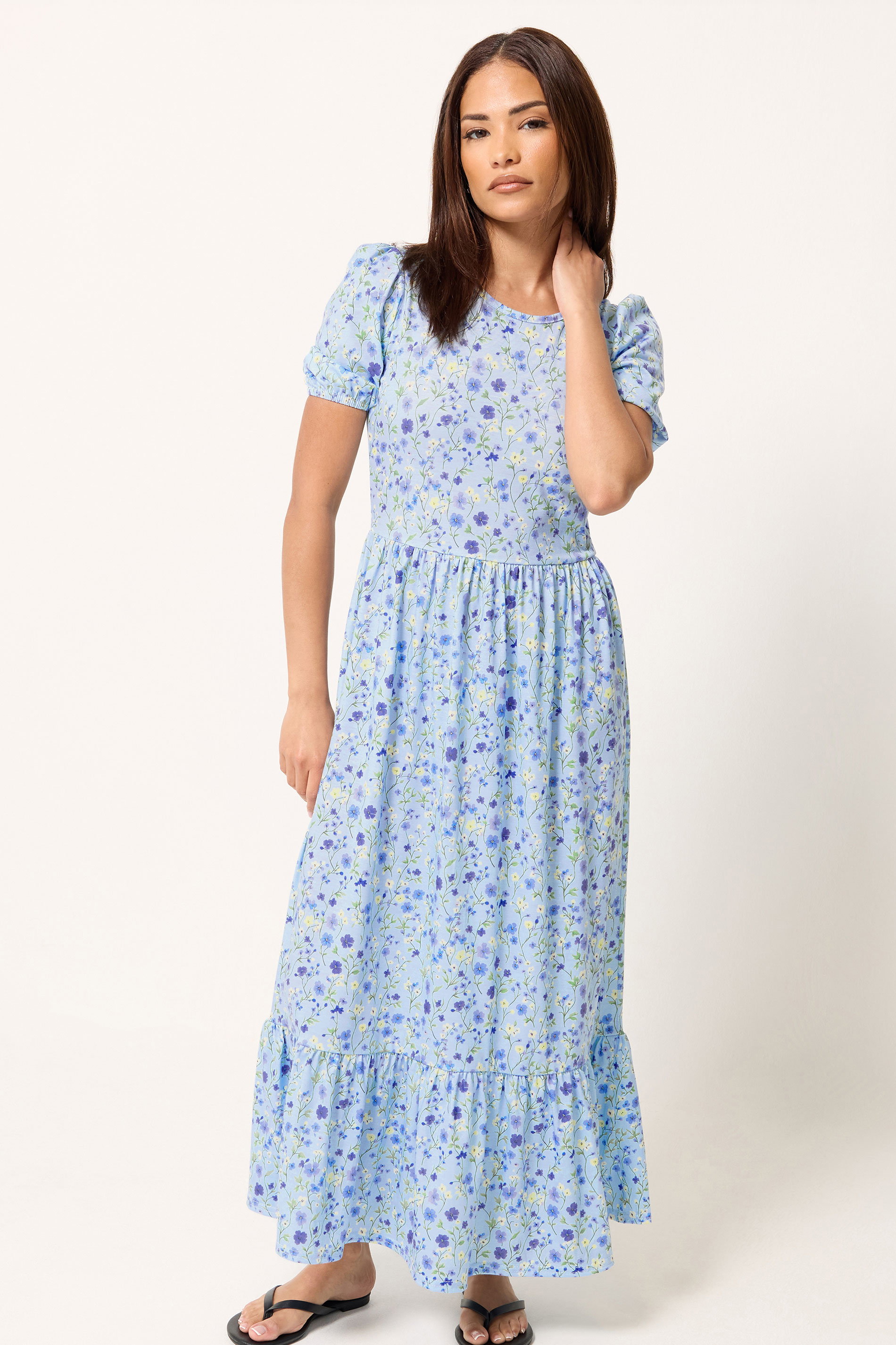 Pixiegirl Women's Blue Petite Floral Maxi Dress Size 10