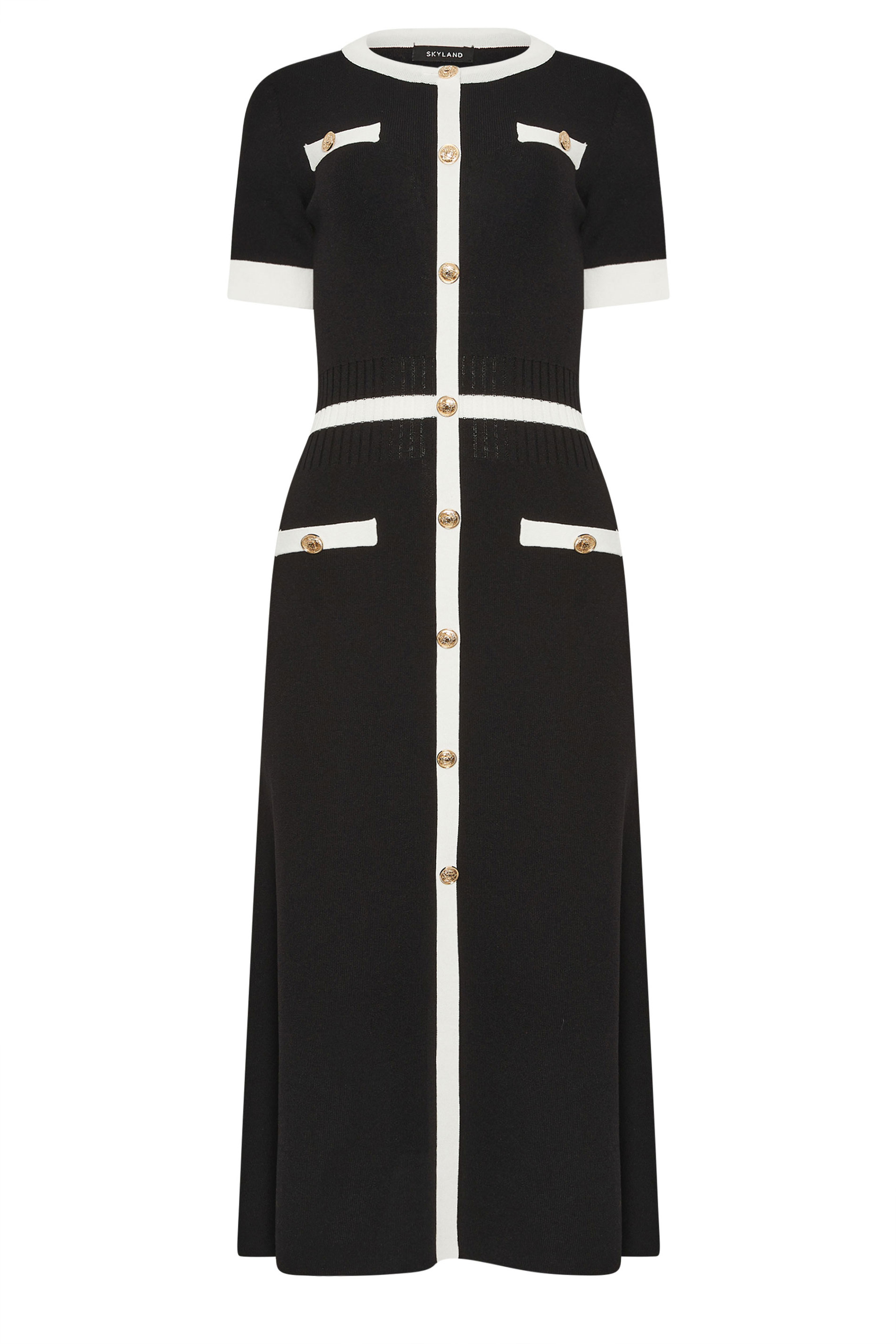 STAR Black Contrast Trim Knitted Dress | StarByJM 5