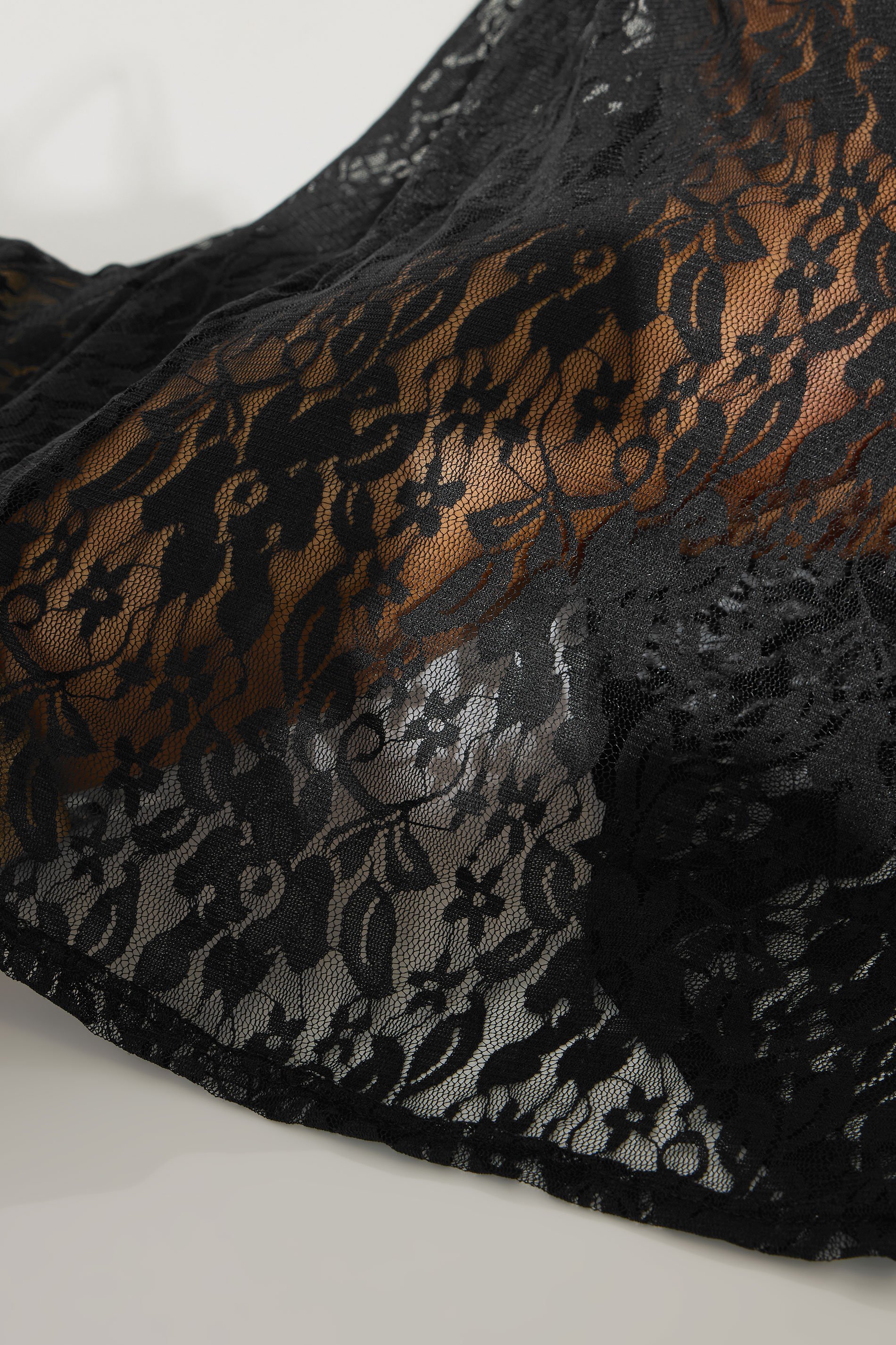 PixieGirl Petite Women's Black Lace T-Shirt Maxi Dress | PixieGirl 4