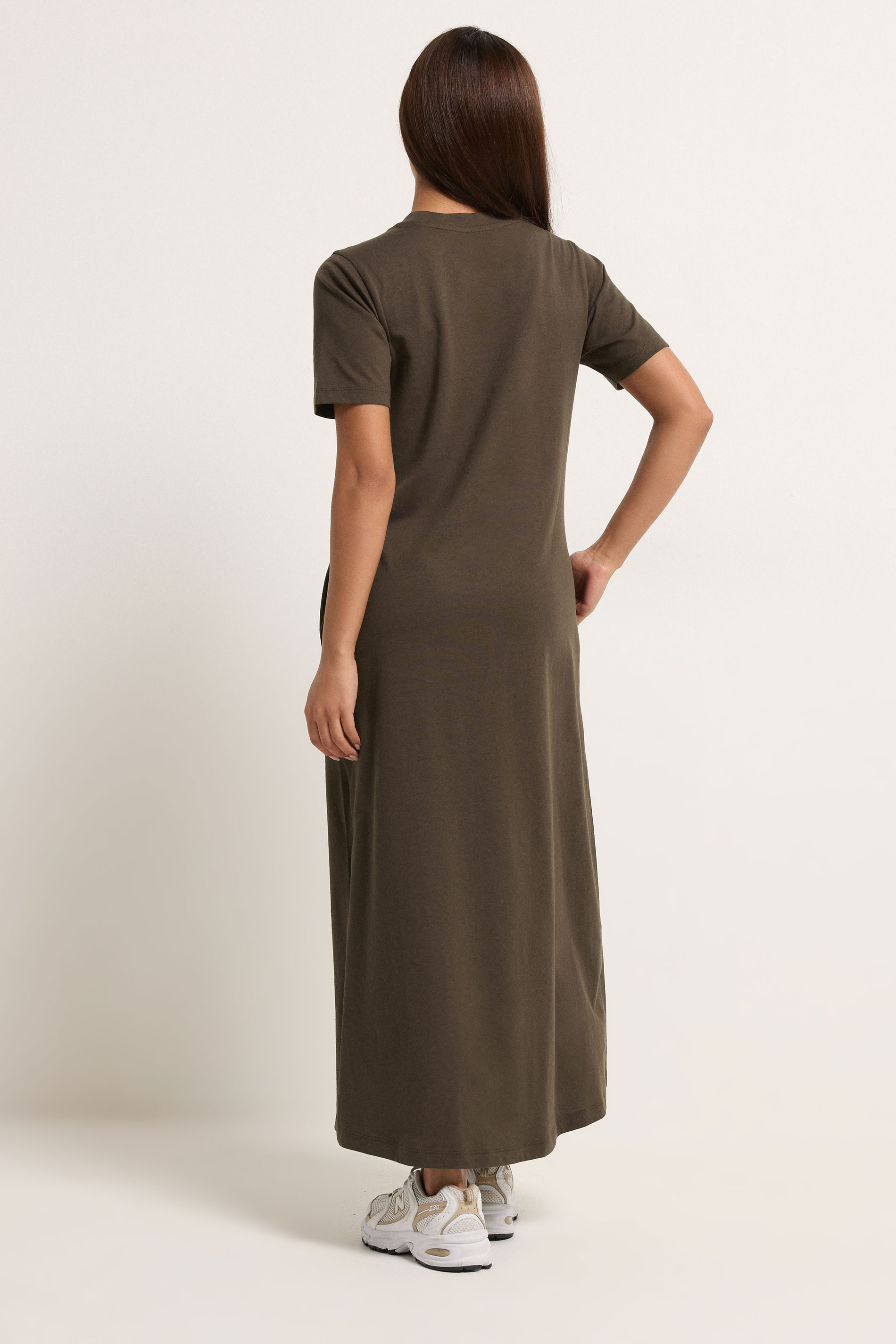 PixieGirl Petite Women's Chocolate Brown Cotton T-Shirt Maxi Dress |  PixieGirl
