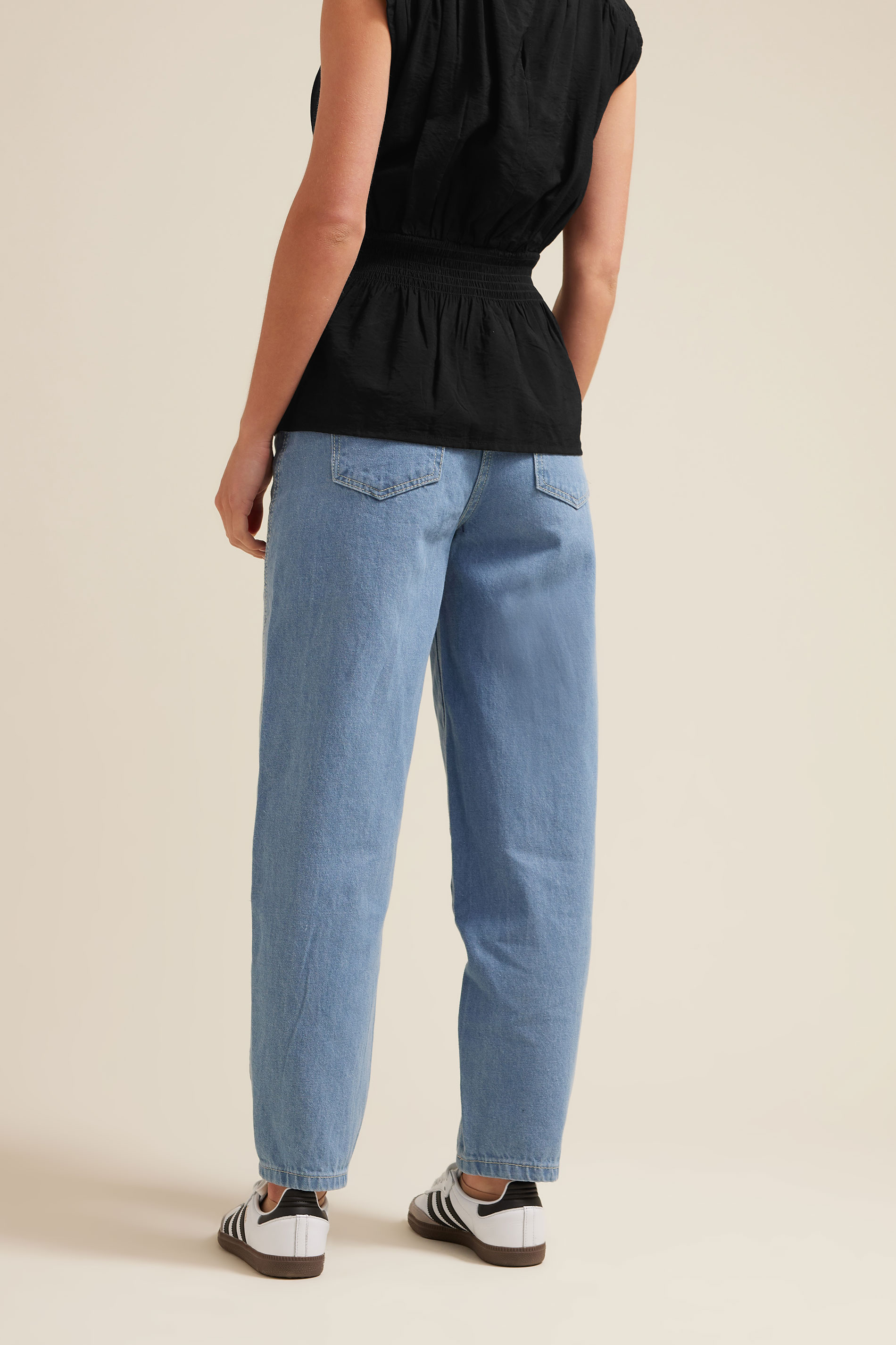 PixieGirl Petite Women's Light Blue Non-Stretch Barrel Leg Jeans | PixieGirl 4