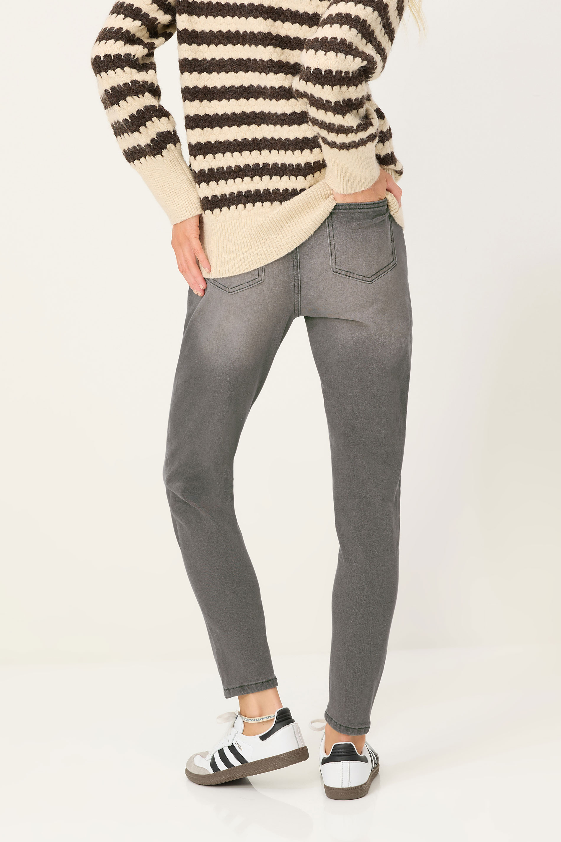 PixieGirl Petite Women's Grey Stretch Skinny AVA Jeans | PixieGirl 4