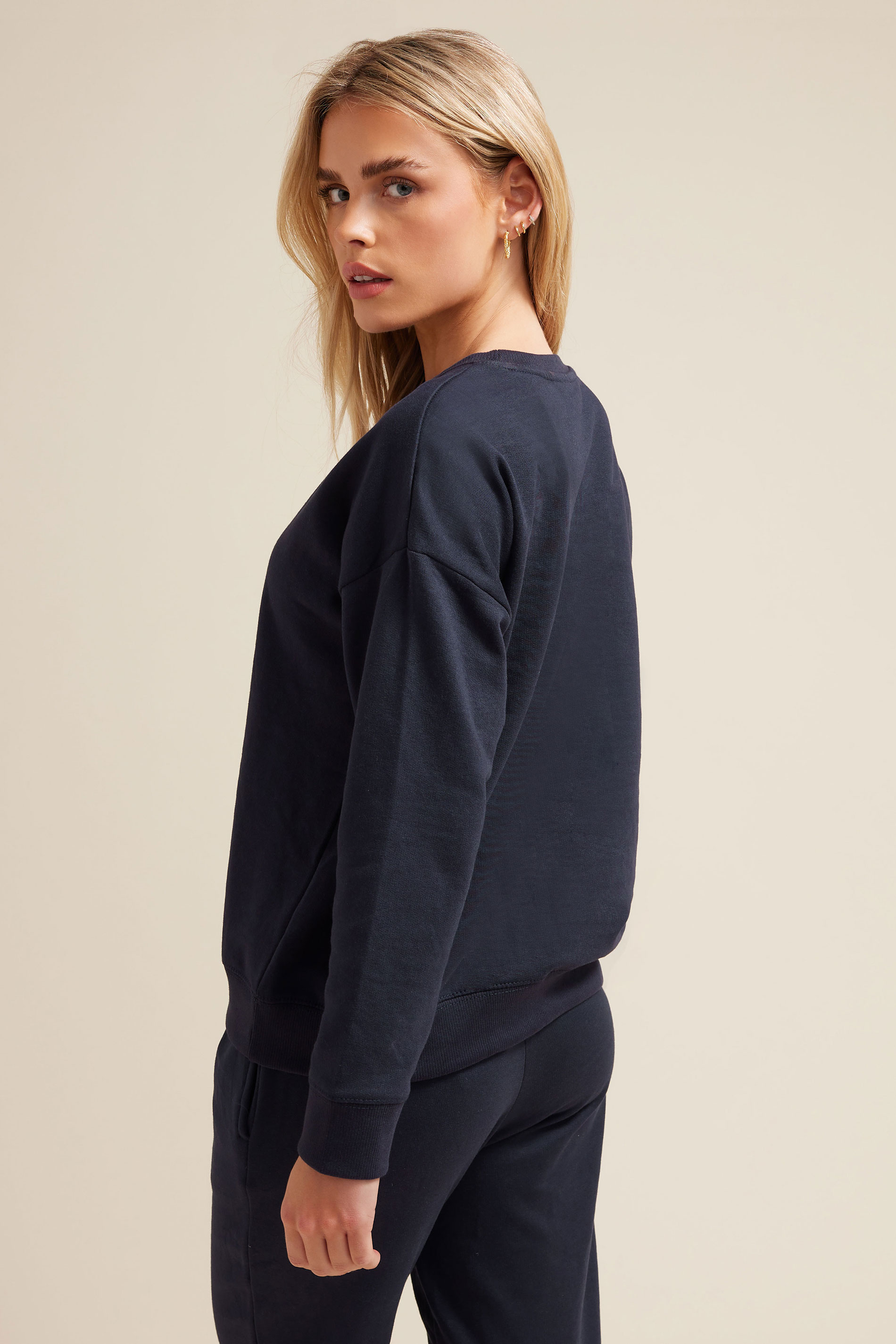 PixieGirl Petie Women's Navy Blue Crew Neck Sweatshirt | PixieGirl 3