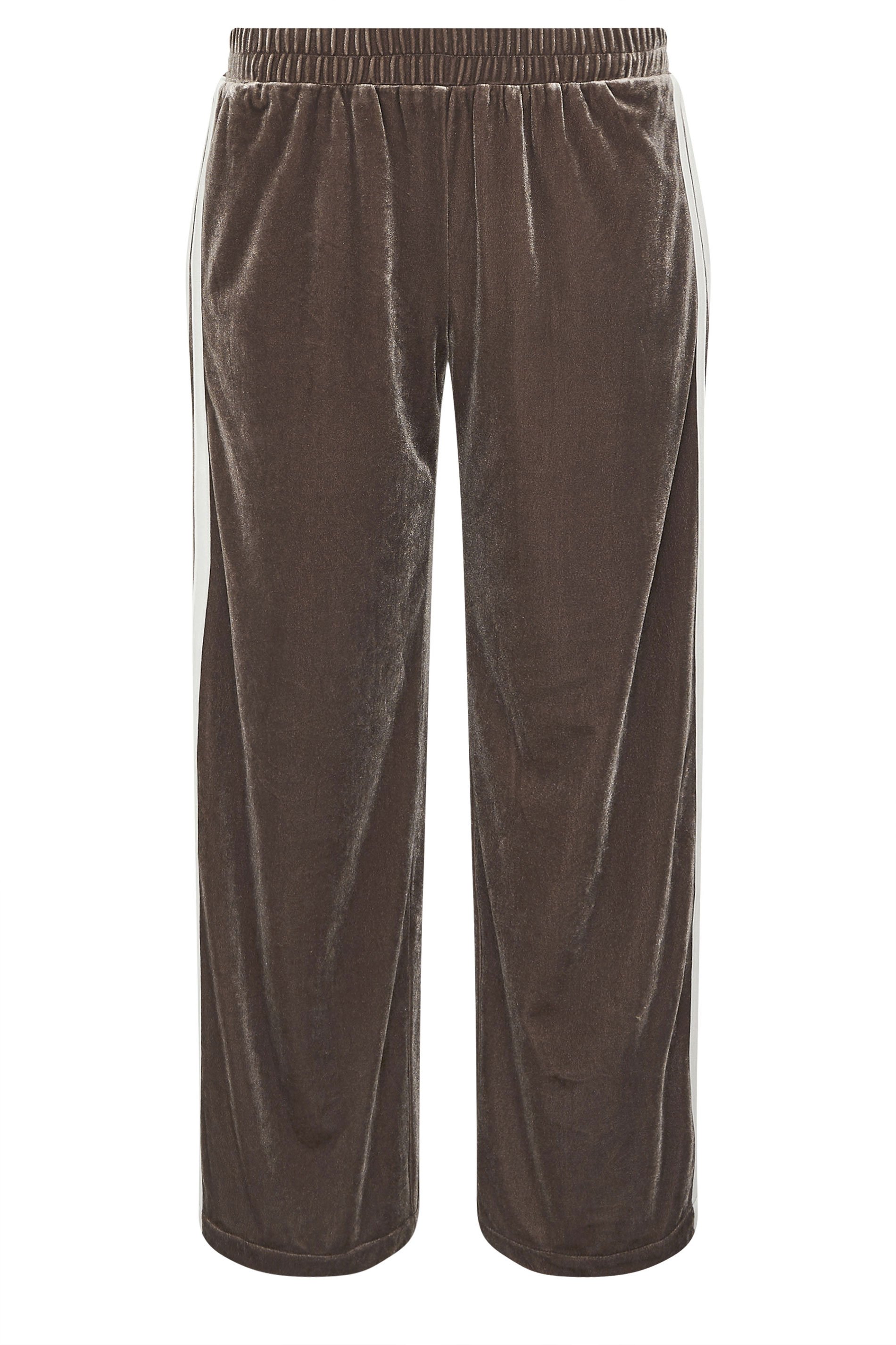  PixieGirl Petite Women's Brown Side Stripe Velvet Wide Leg Trousers | PixieGirl 6