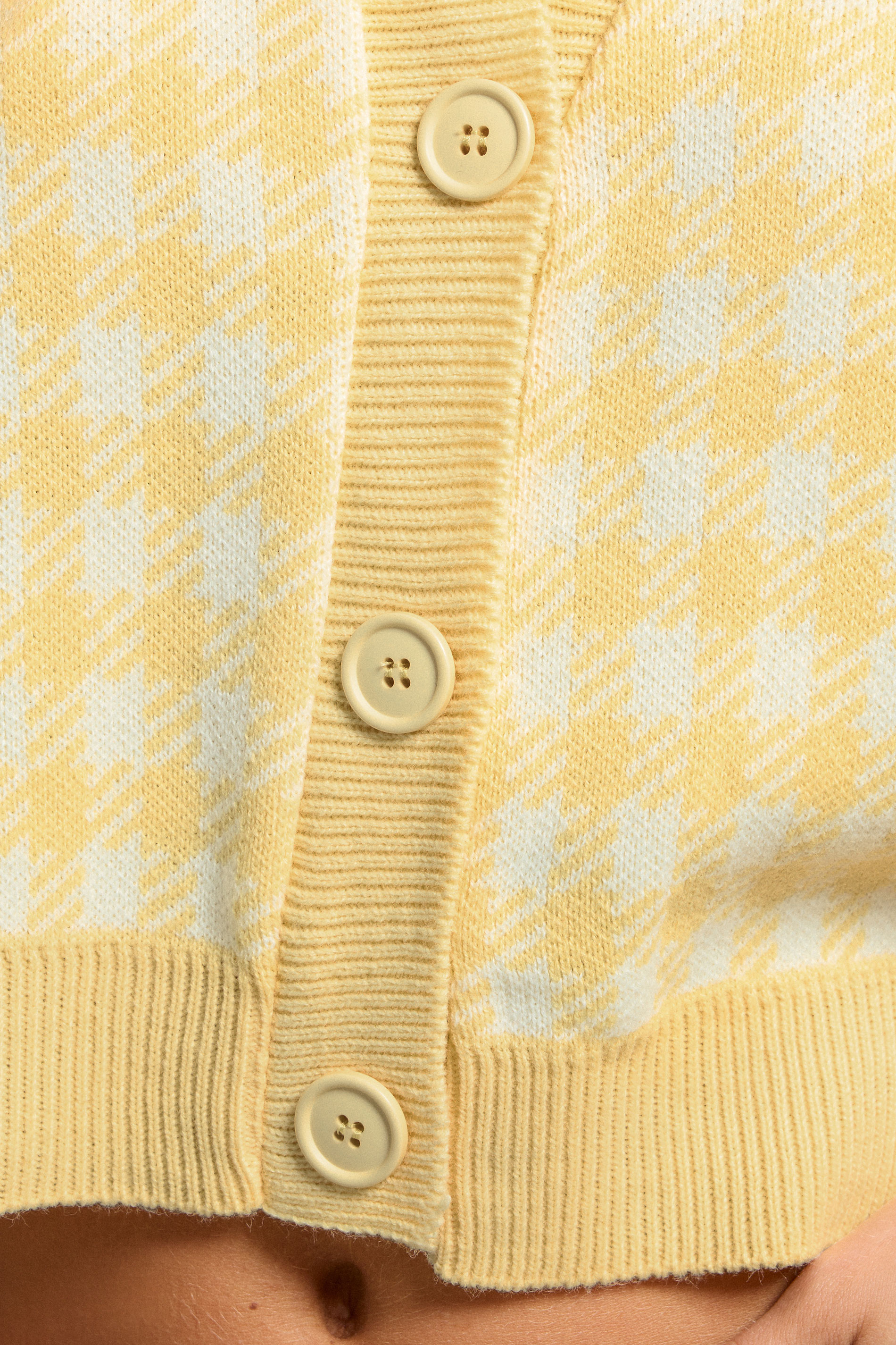 PixieGirl Petite Women's Yellow Knitted Gingham Cardigan | PixieGirl 4