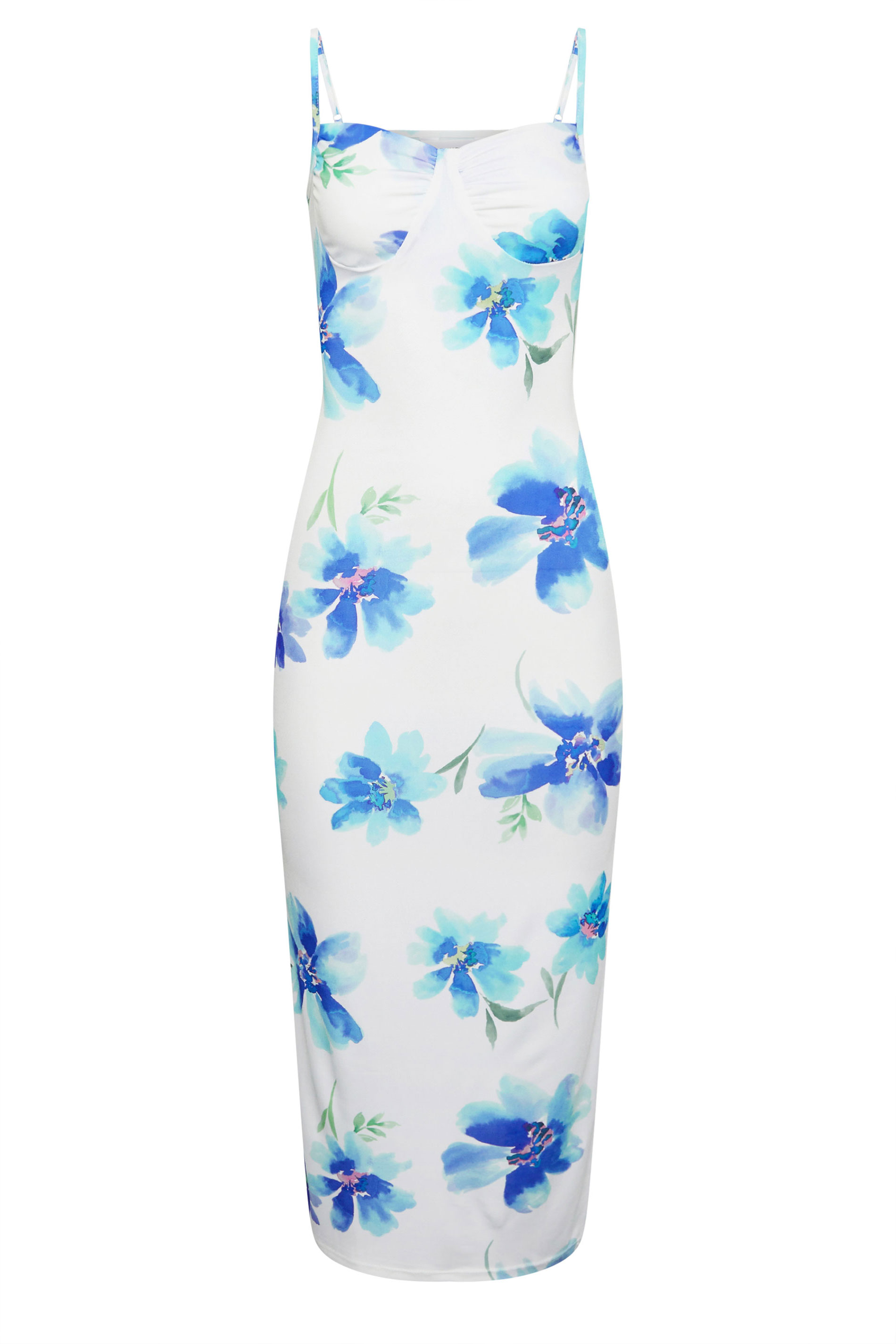 PixieGirl Petite Womens White Floral Print Maxi Slip Dress | PixieGirl 6