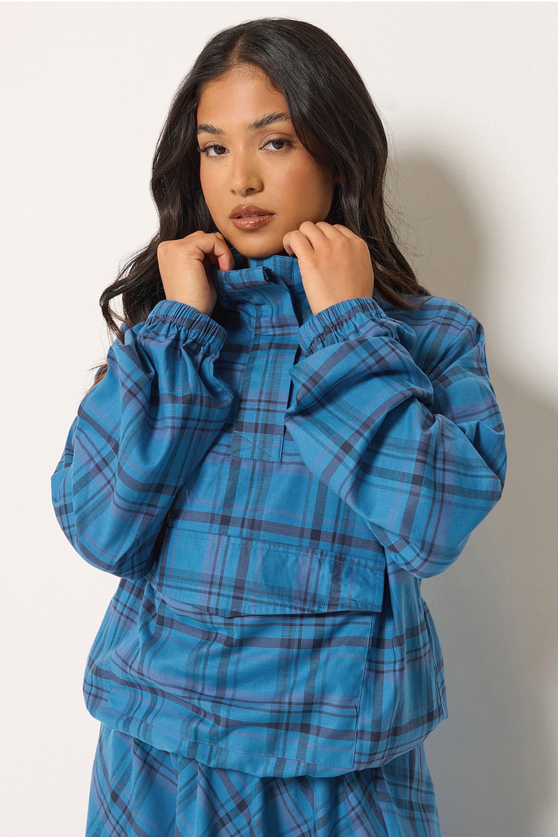 Pixiegirl Women's Blue Petite Check Print Shirt Size 14