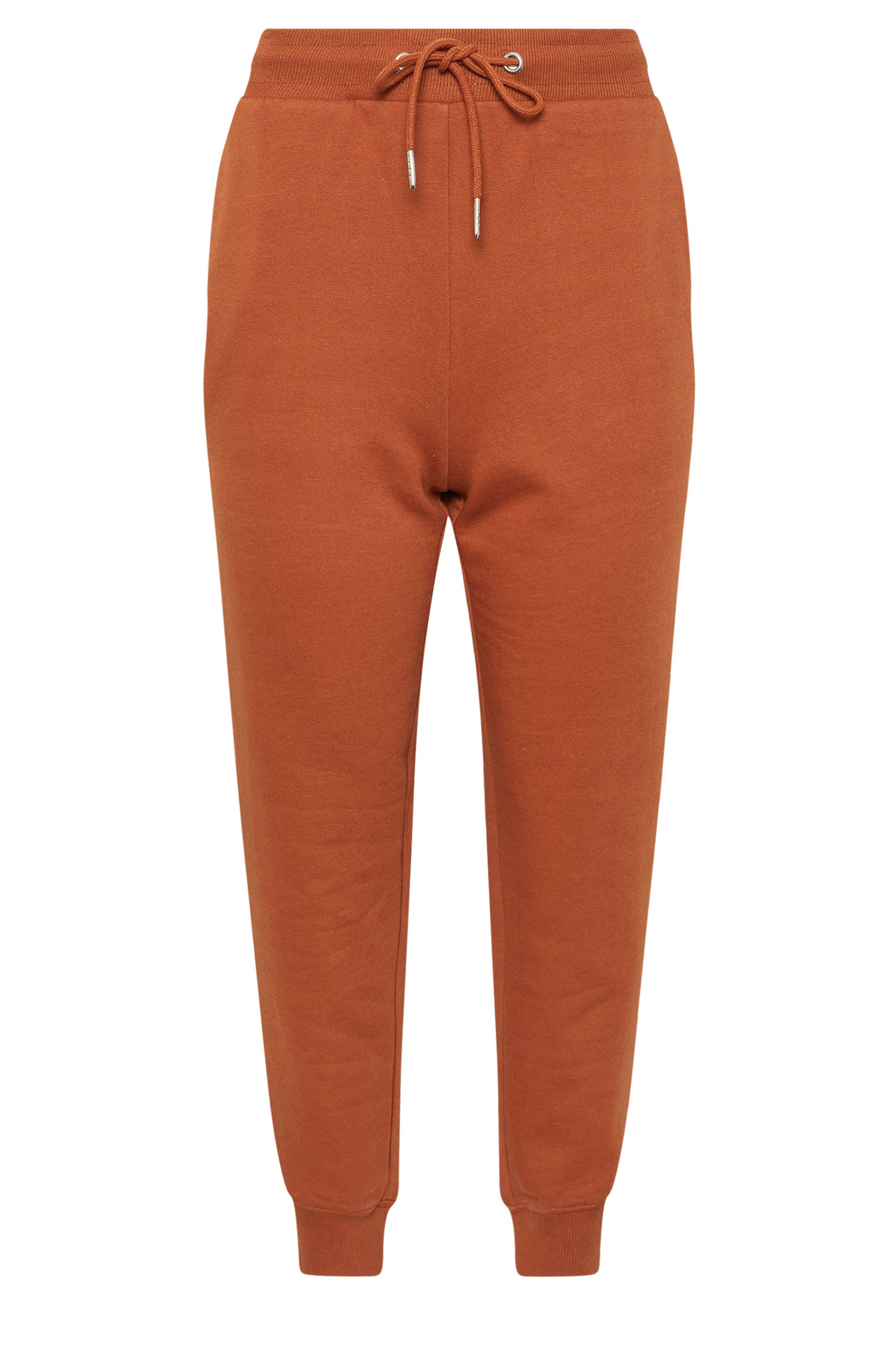 PixieGirl Petite Women's Rust Orange Drawstring Cuffed Joggers | PixieGirl 7