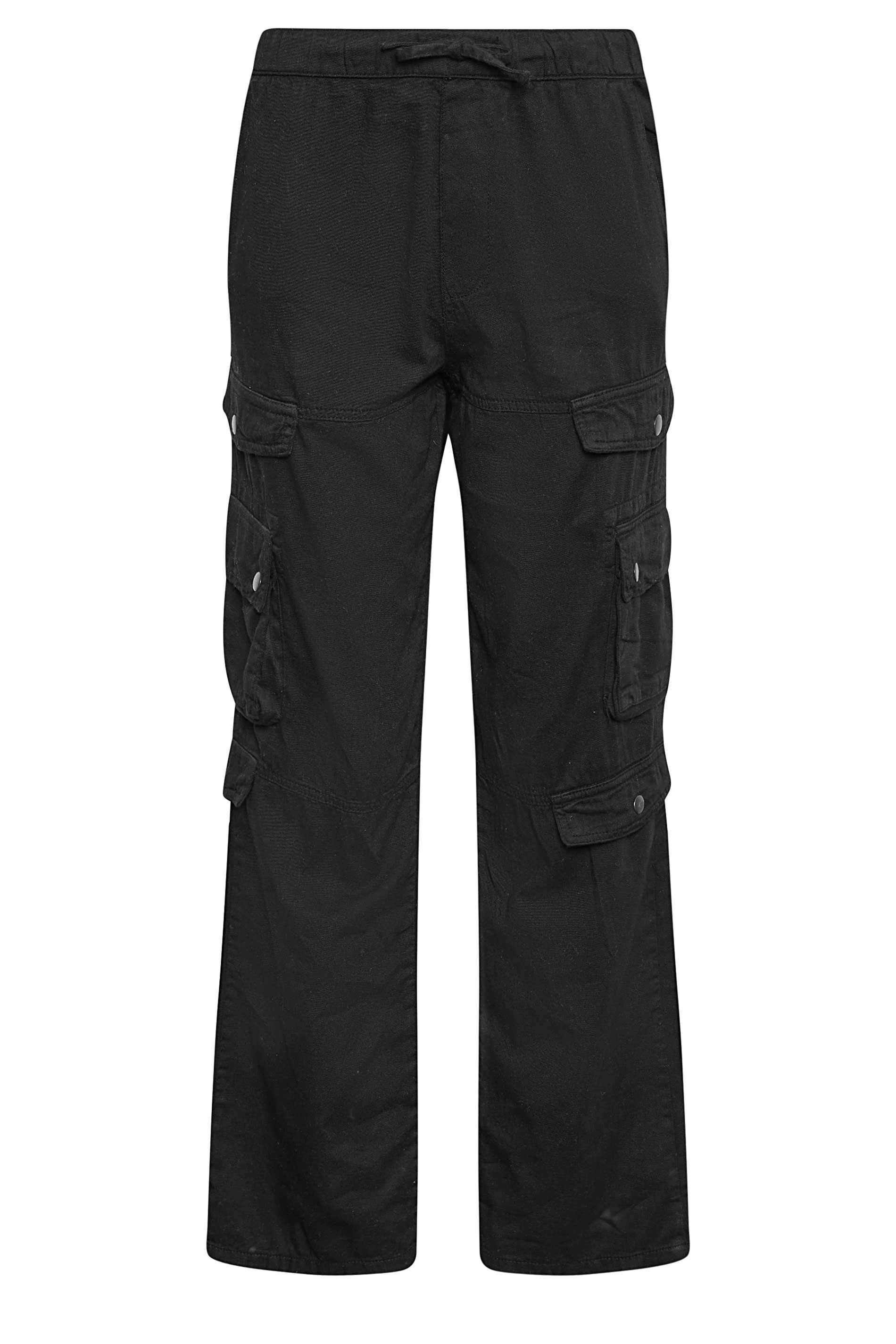 Black Drawstring Waist Cargo Trousers | PixieGirl 6