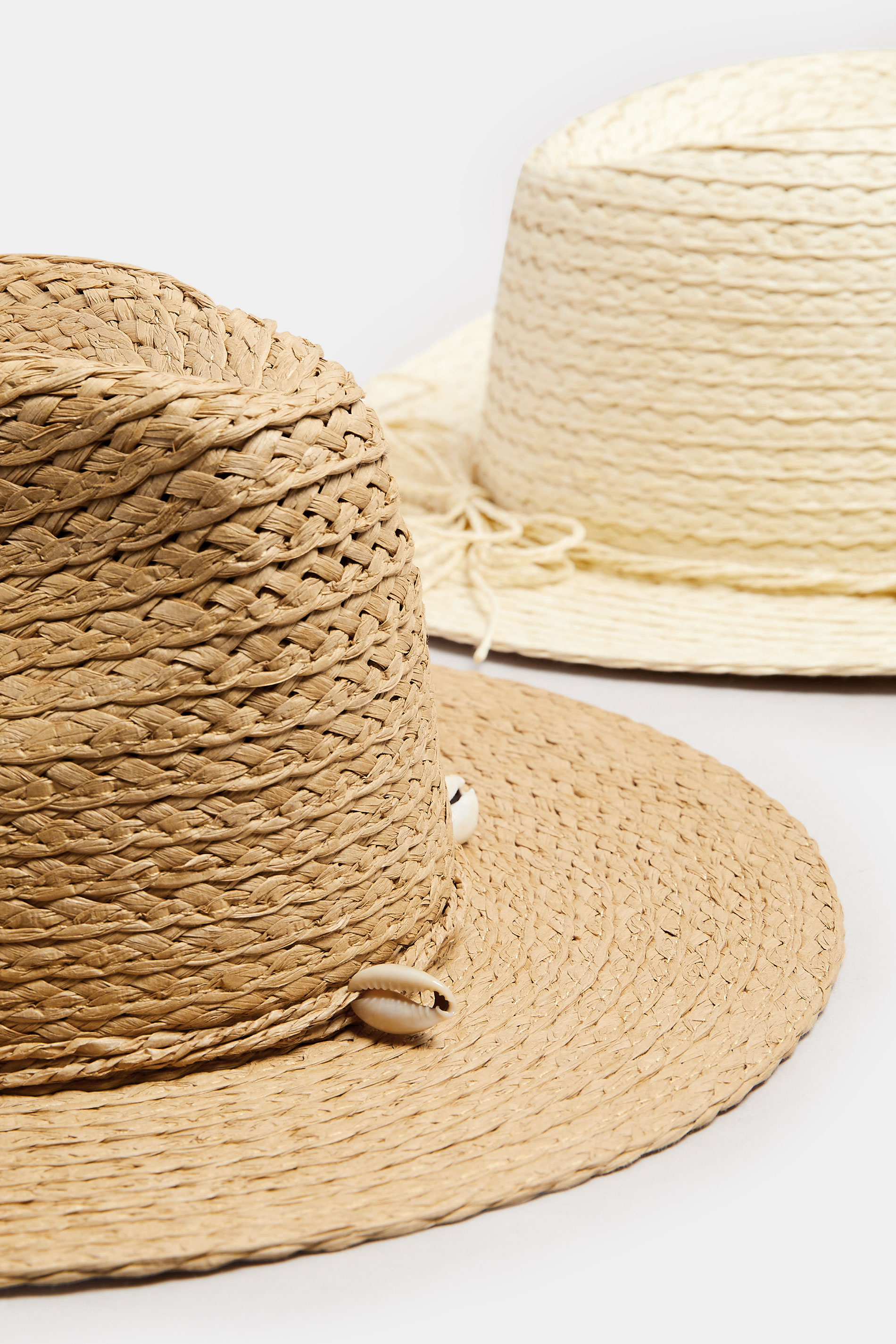 Natural Brown Shell Detail Straw Hat | Yours Clothing 4