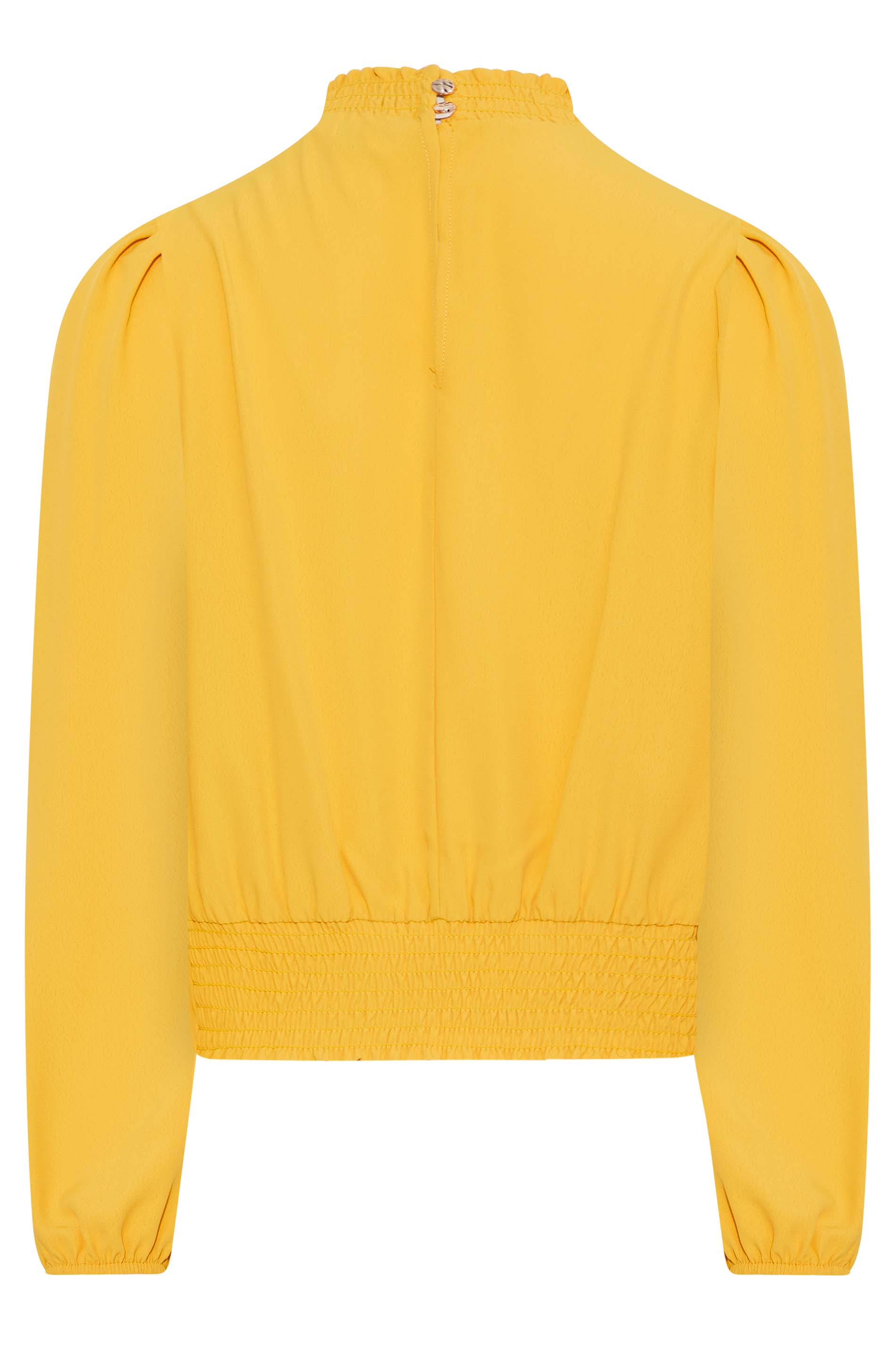 Petite Yellow Shirred Neckline Blouse | PixieGirl 7