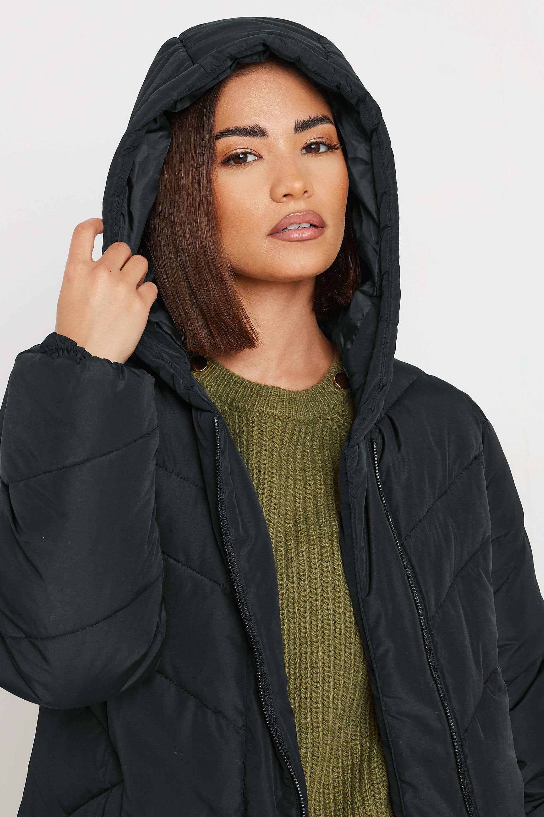 PixieGirl Petite Women's Black Padded Maxi Puffer Coat | PixieGirl 4