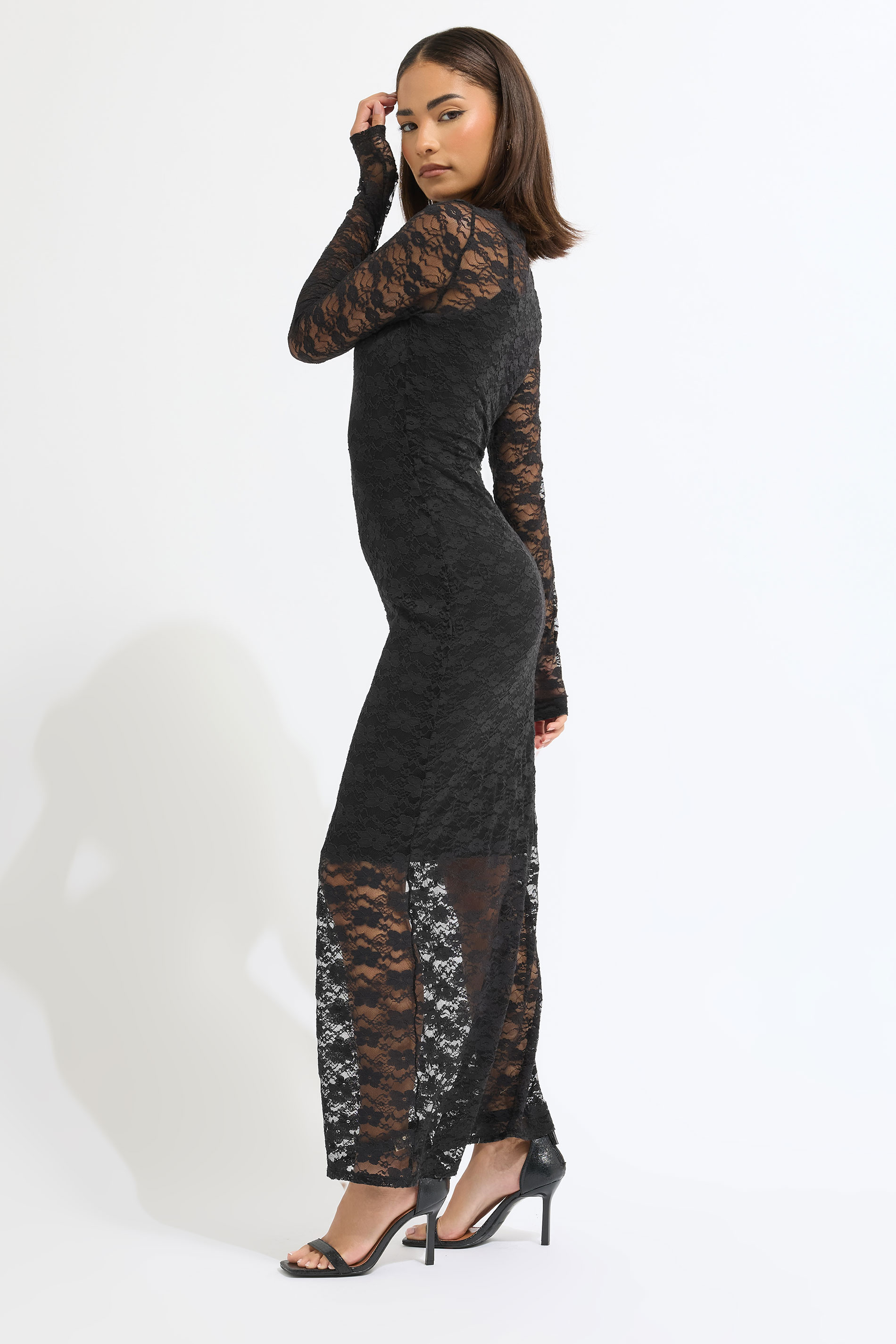 PixieGirl Petite Women's Black Lace Maxi Dress | PixieGirl 3