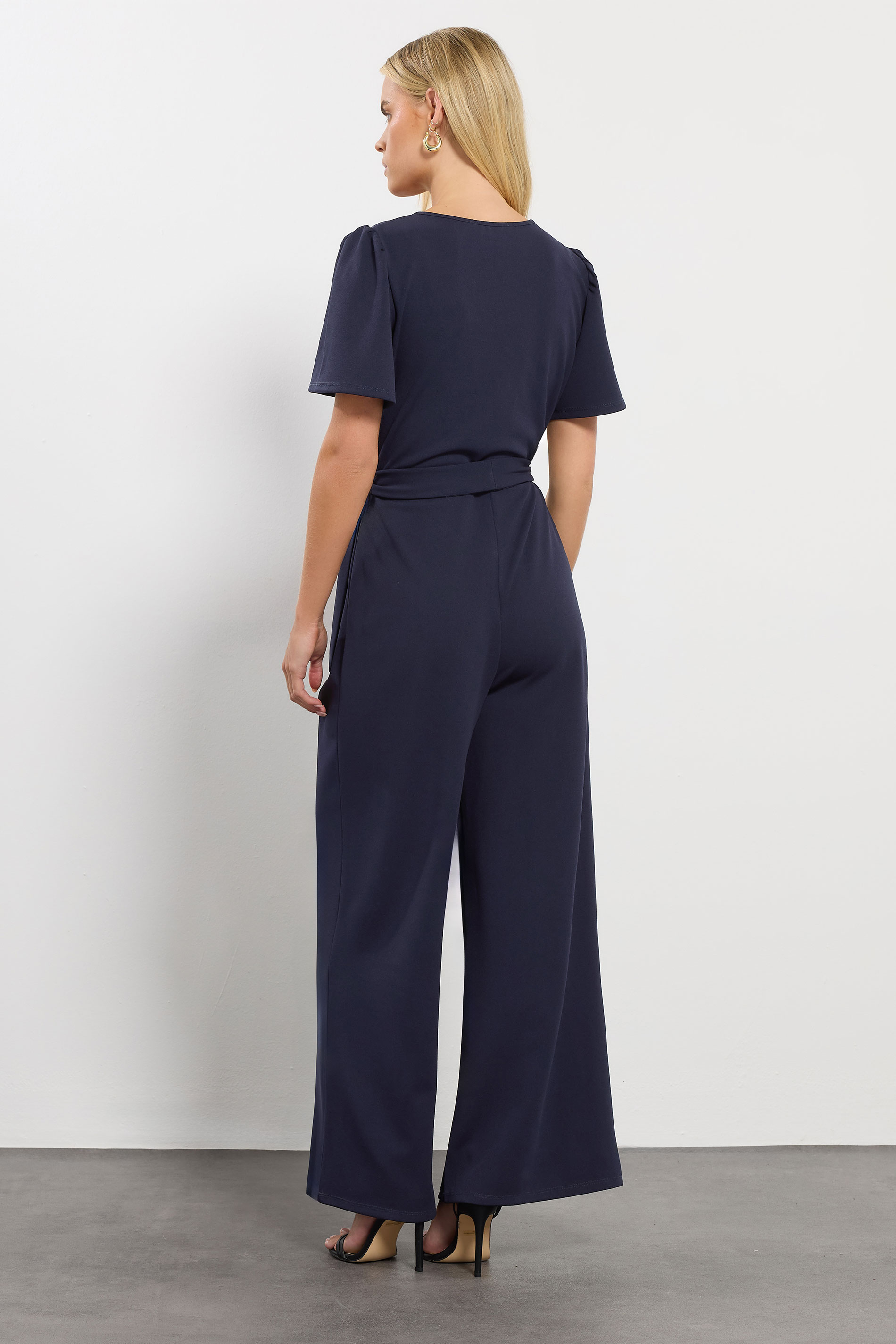 M&Co Petite Navy Blue Wide Leg Jumpsuit | M&Co 2