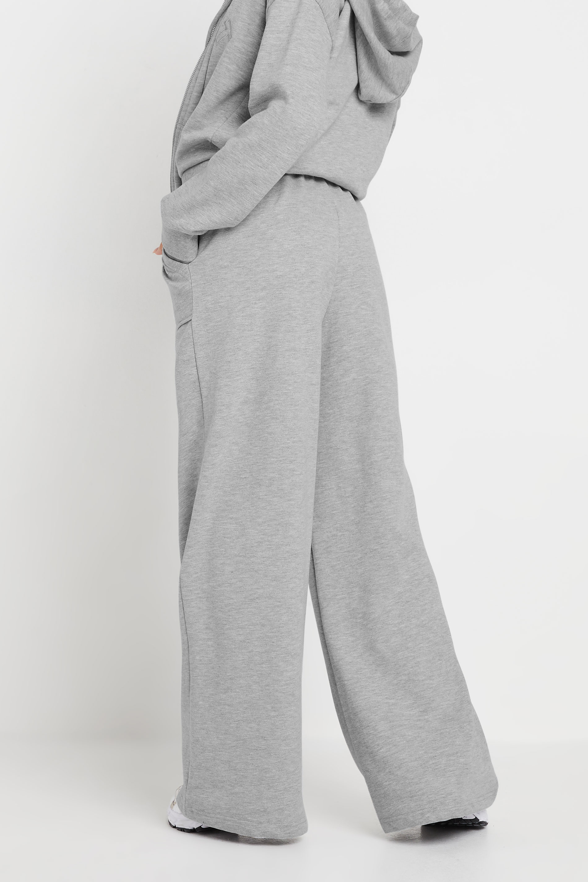 PixieGirl Petite Women's Grey Pocket Patch Wide Leg Joggers | PixieGirl 4