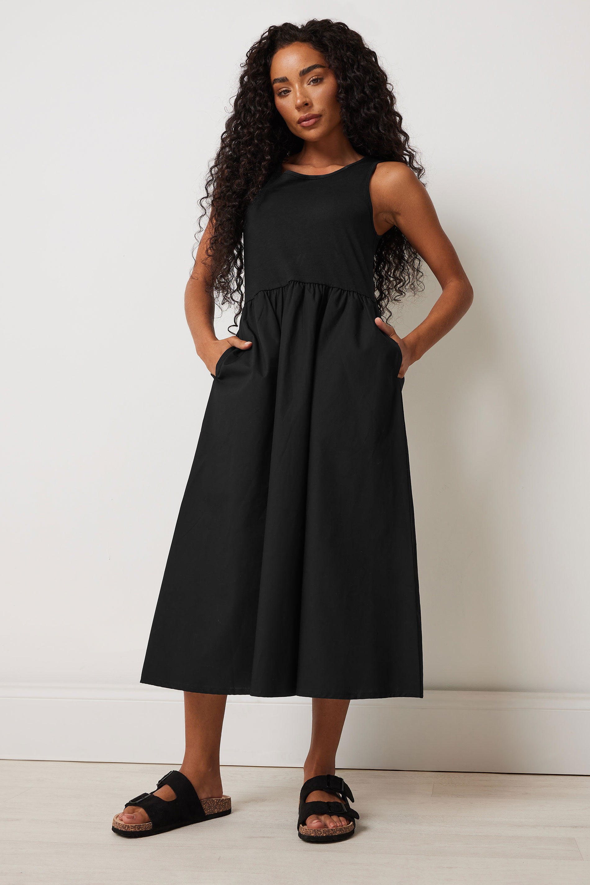 M&Co Petite Black Cotton Sleeveless Dress | M&Co 5