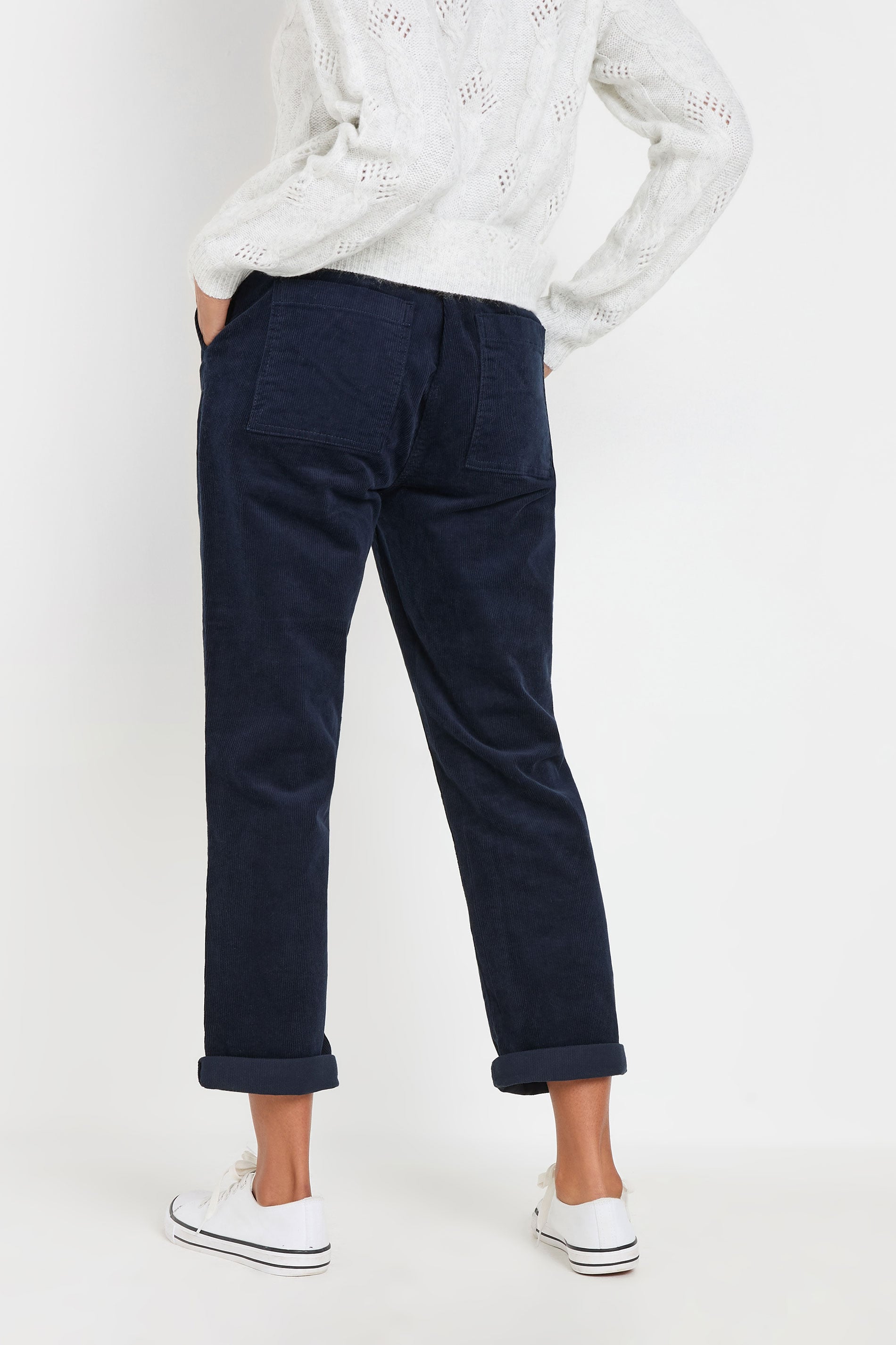 M&Co Navy Blue Cord Carpenter Trousers | M&Co 2