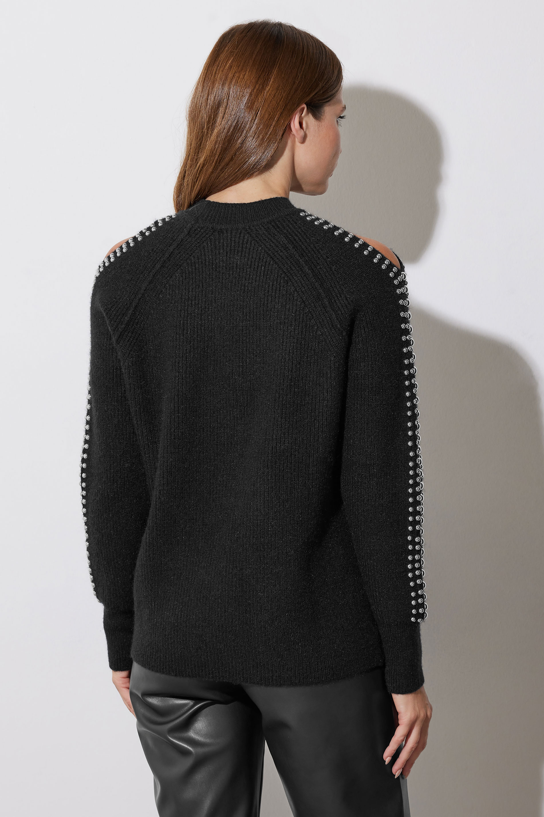 STAR Black Embellished Sleeve Jumper | STAR x JM 4