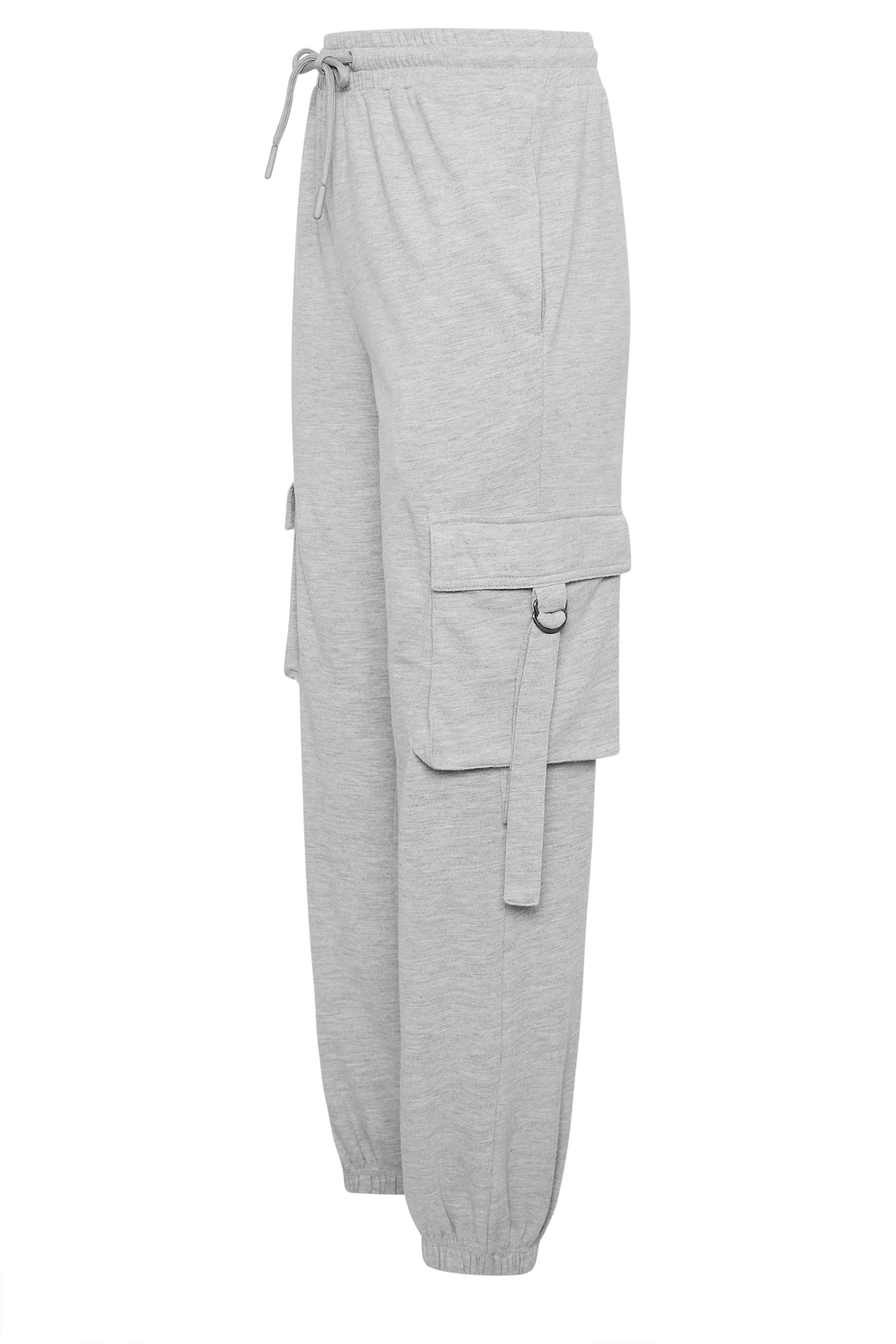 PixieGirl Petite Women's Grey Marl Cargo Joggers | PixieGirl 6