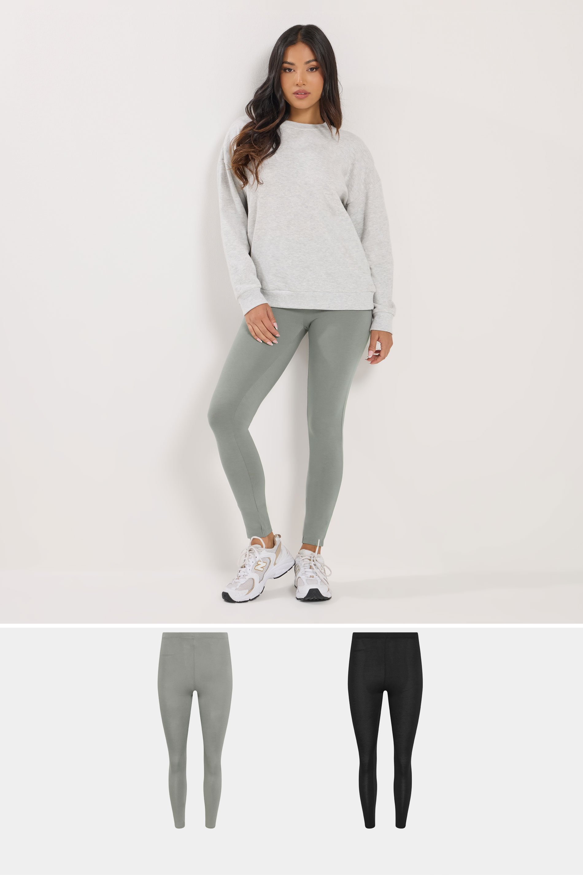 PixieGirl Petite 2 PACK Women's Grey & Black Leggings | PixieGirl 1