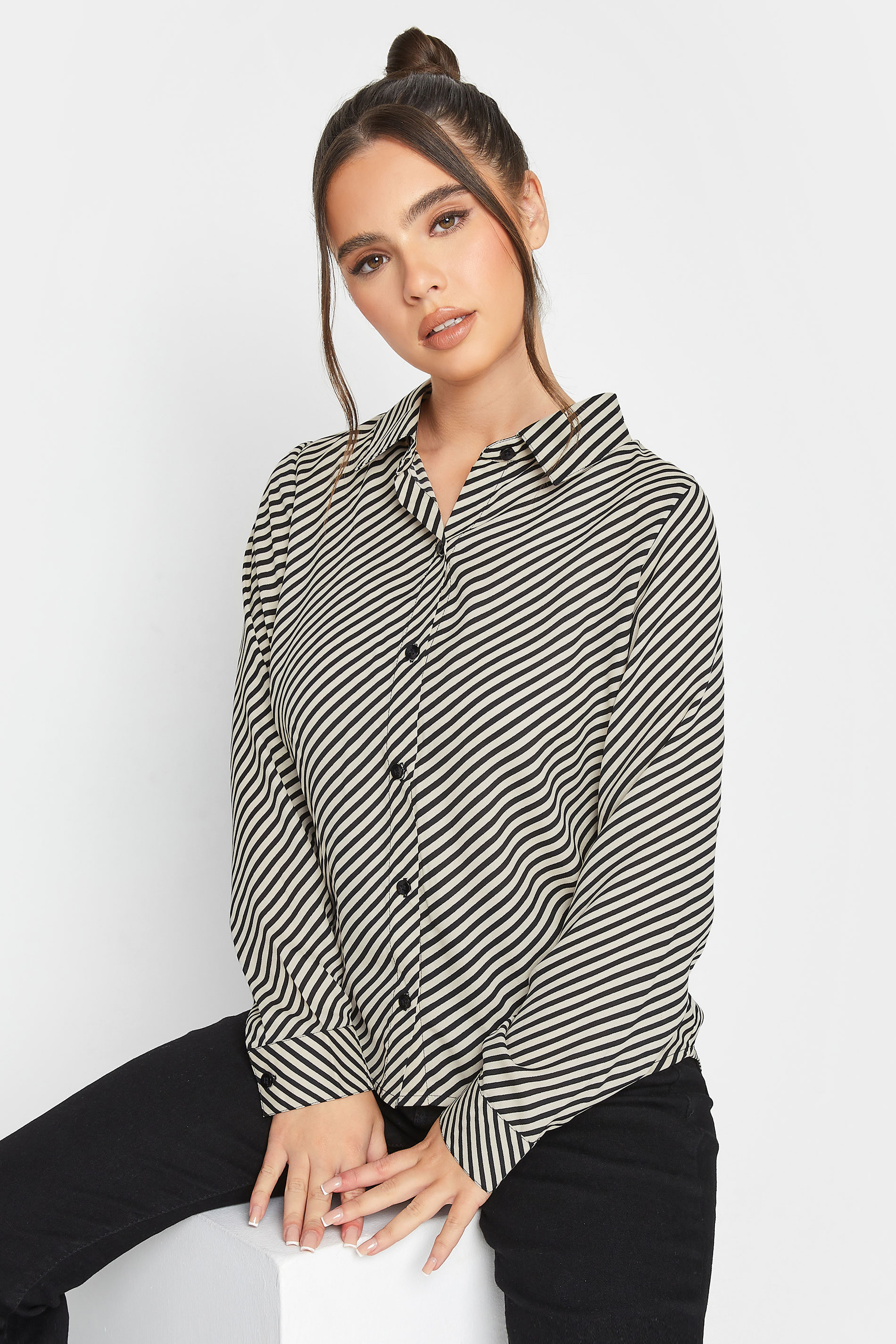 PixieGirl Petite Womens Black Stripe Shirt | PixieGirl  3
