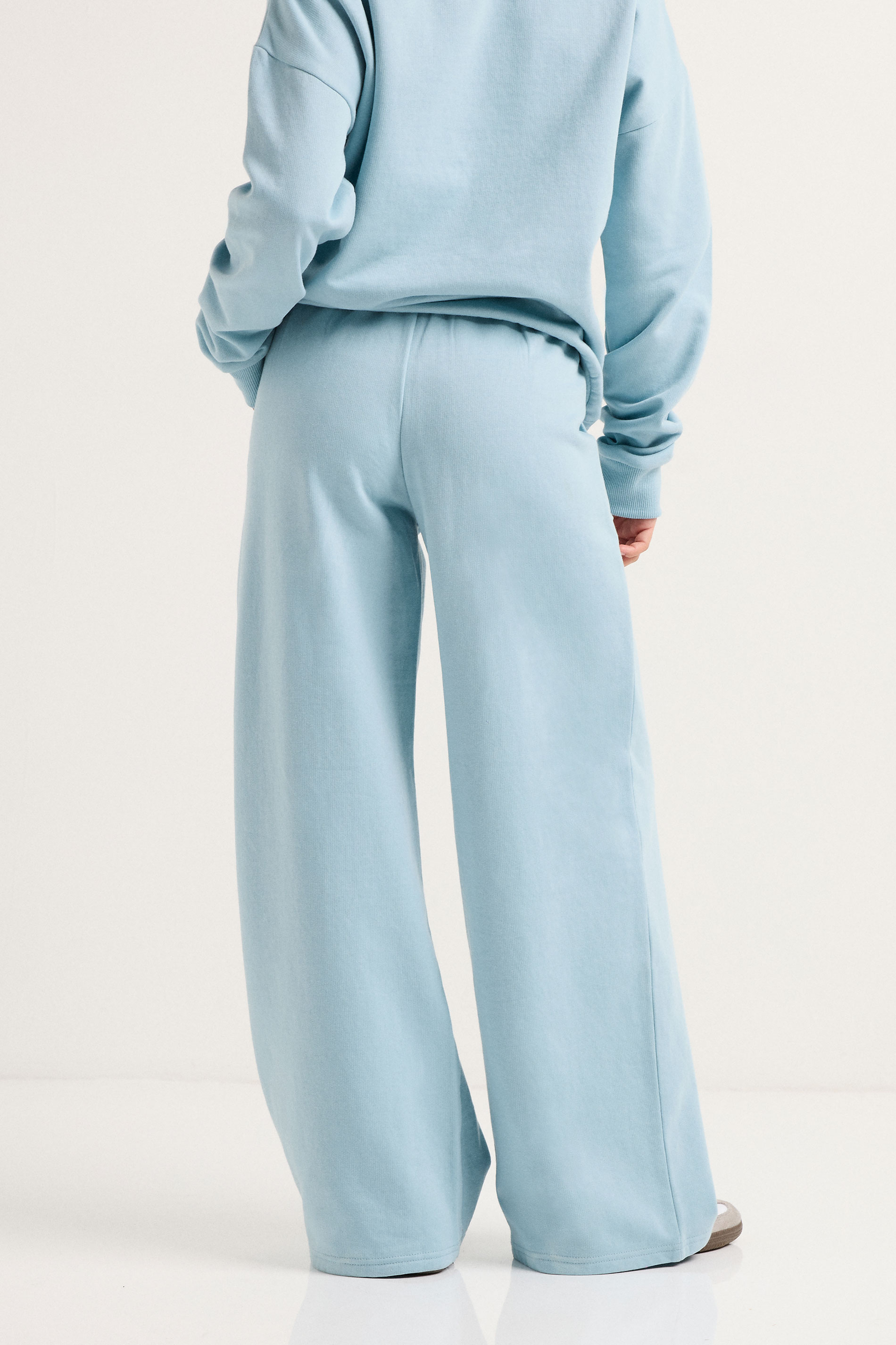 PixieGirl Petite Women's Light Blue Pocket Patch Wide Leg Joggers | PixieGirl 4