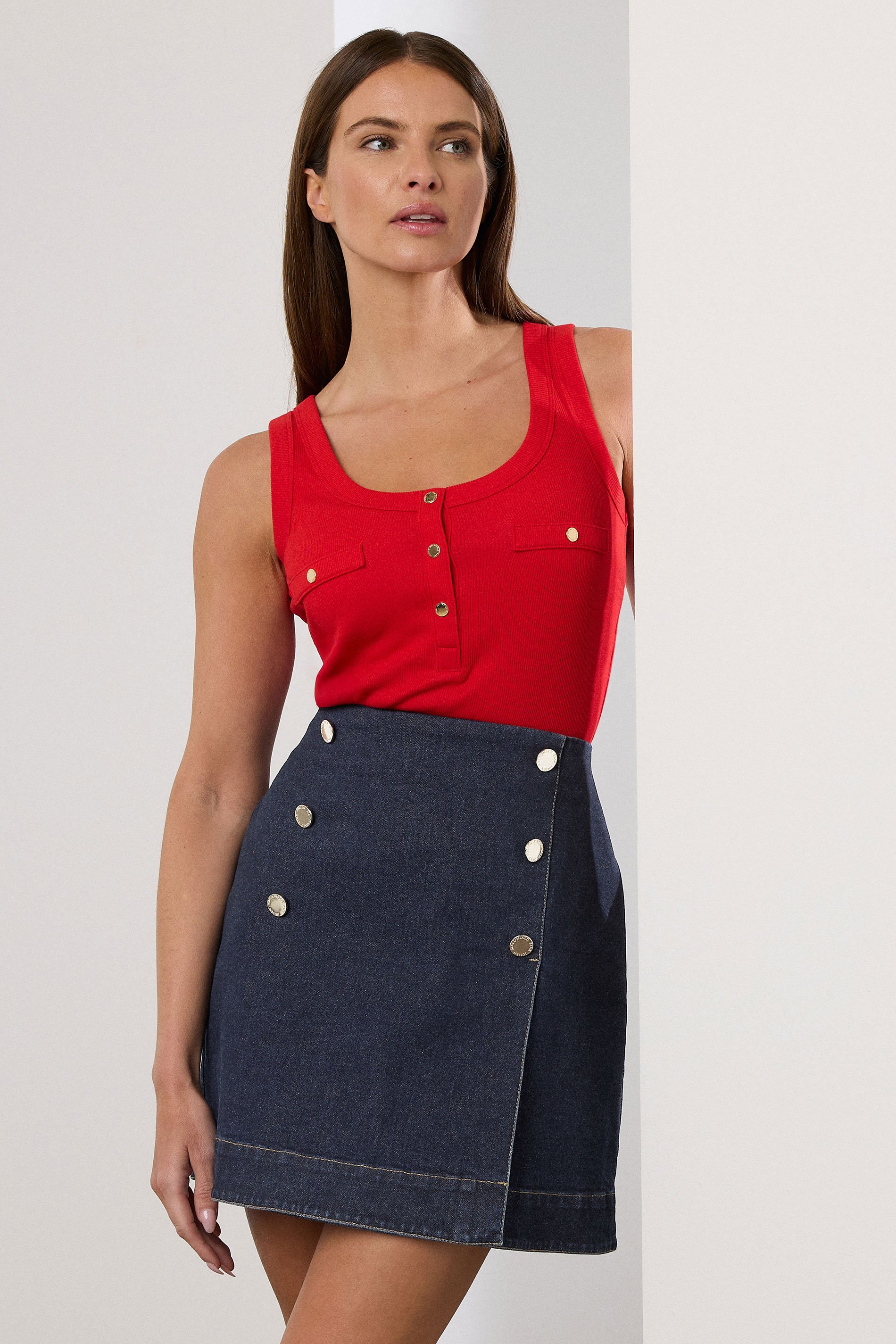 STAR Blue Denim Wrap Mini Skirt | StarByJM 1