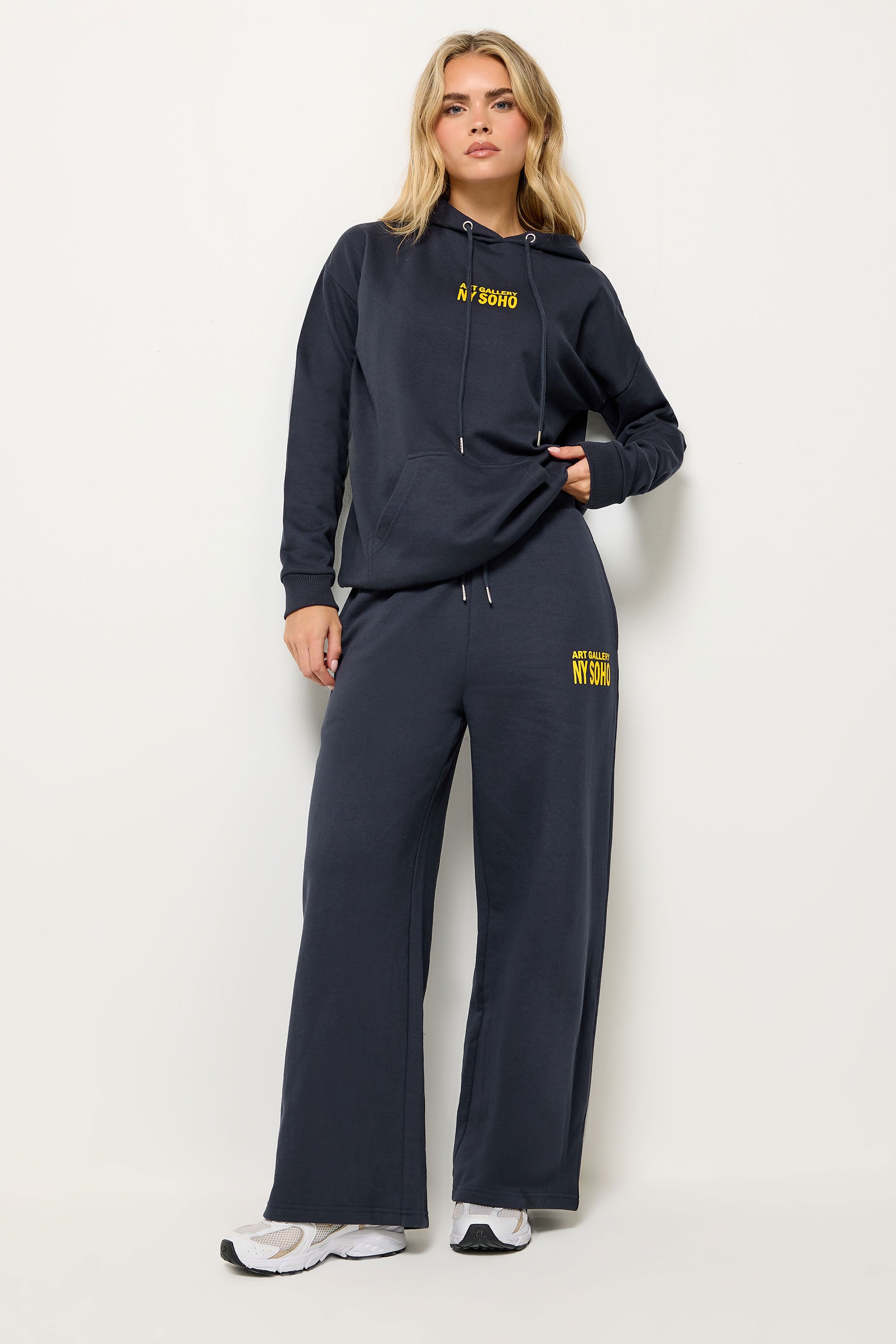 PixieGirl Petite Women's Navy Blue Back Slogan Hoodie | PixieGirl 2