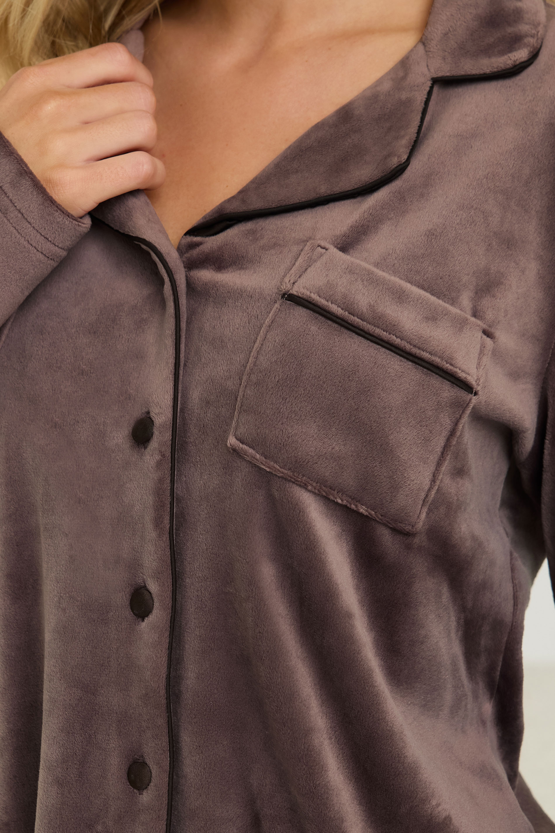 PixieGirl Petite Women's Chocolate Brown Super Luxe Touch Pyjama Set | PixieGirl 4