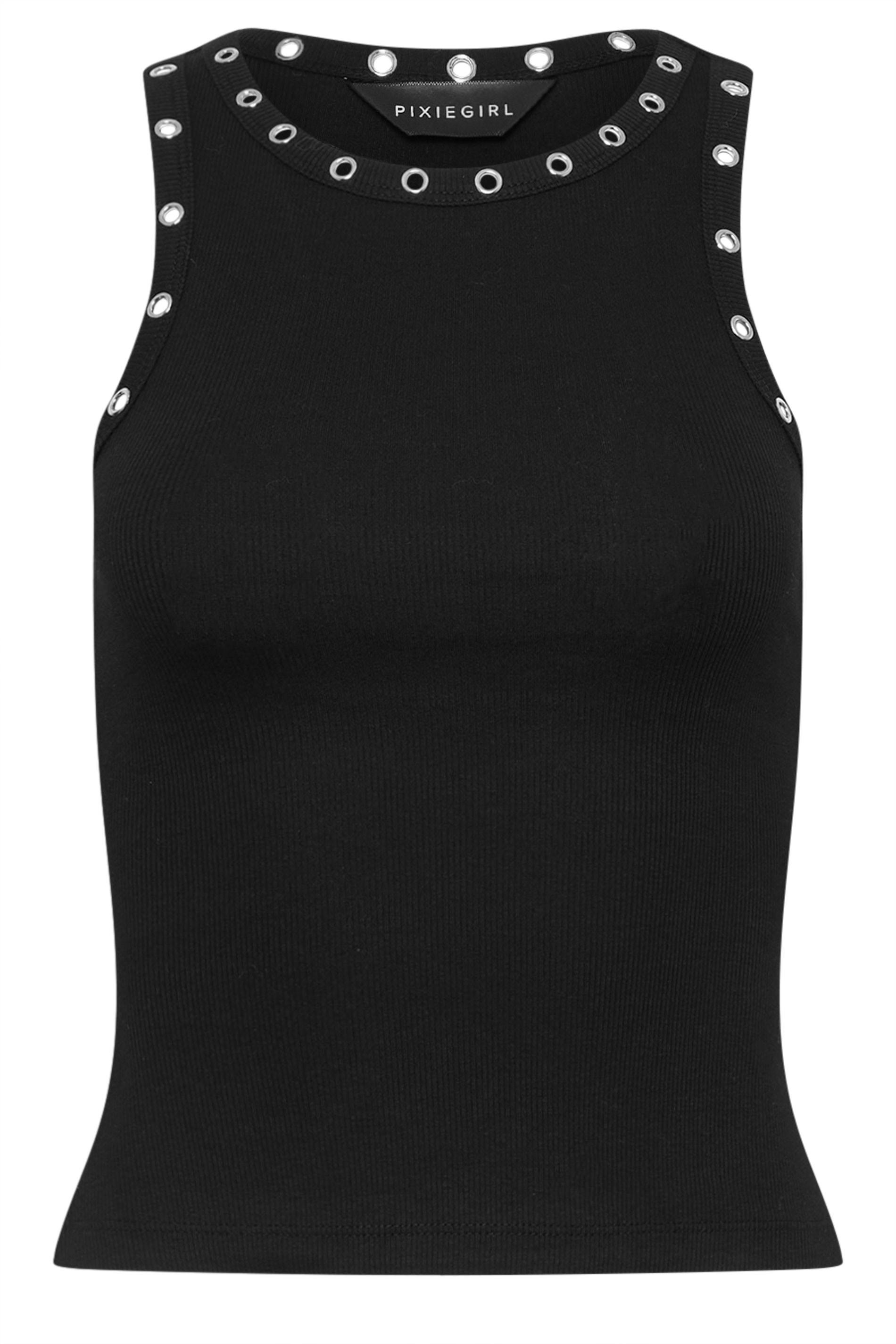 PixieGirl Black Eyelet Vest Top | PixieGirl  6