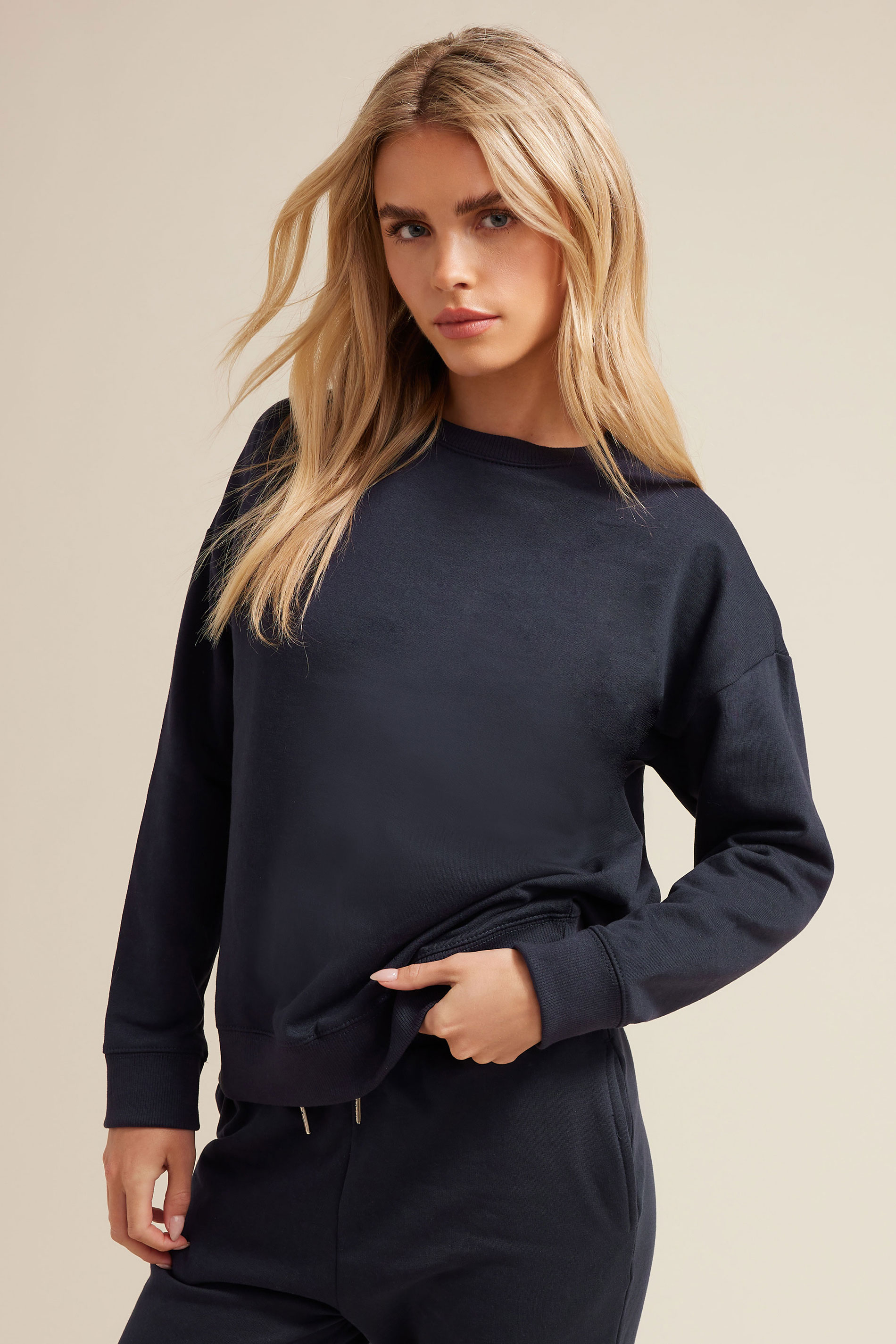 PixieGirl Petie Women's Navy Blue Crew Neck Sweatshirt | PixieGirl 1