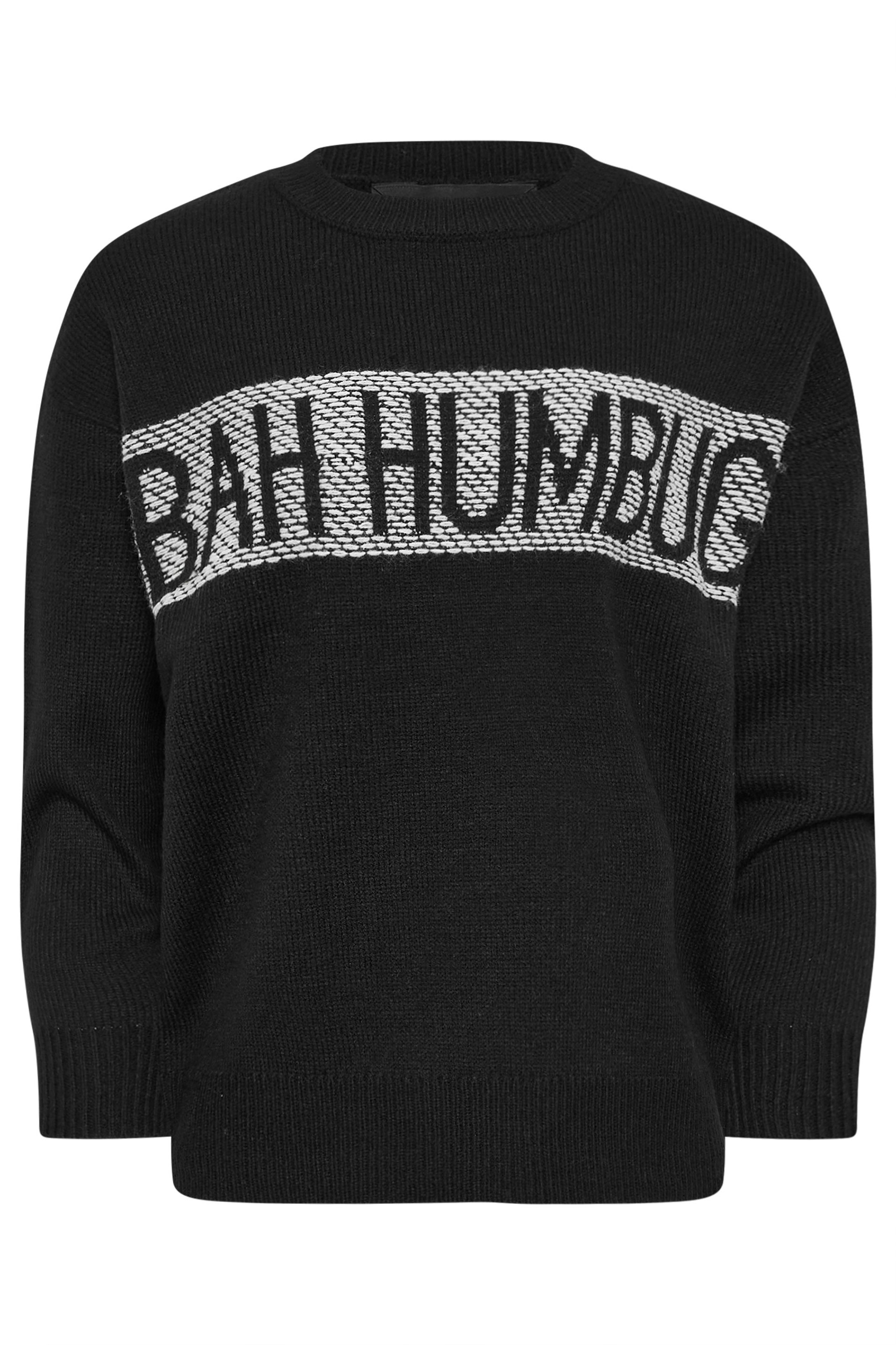 PixieGirl Petite Women's Black Knitted Christmas Slogan Jumper | PixieGirl 5