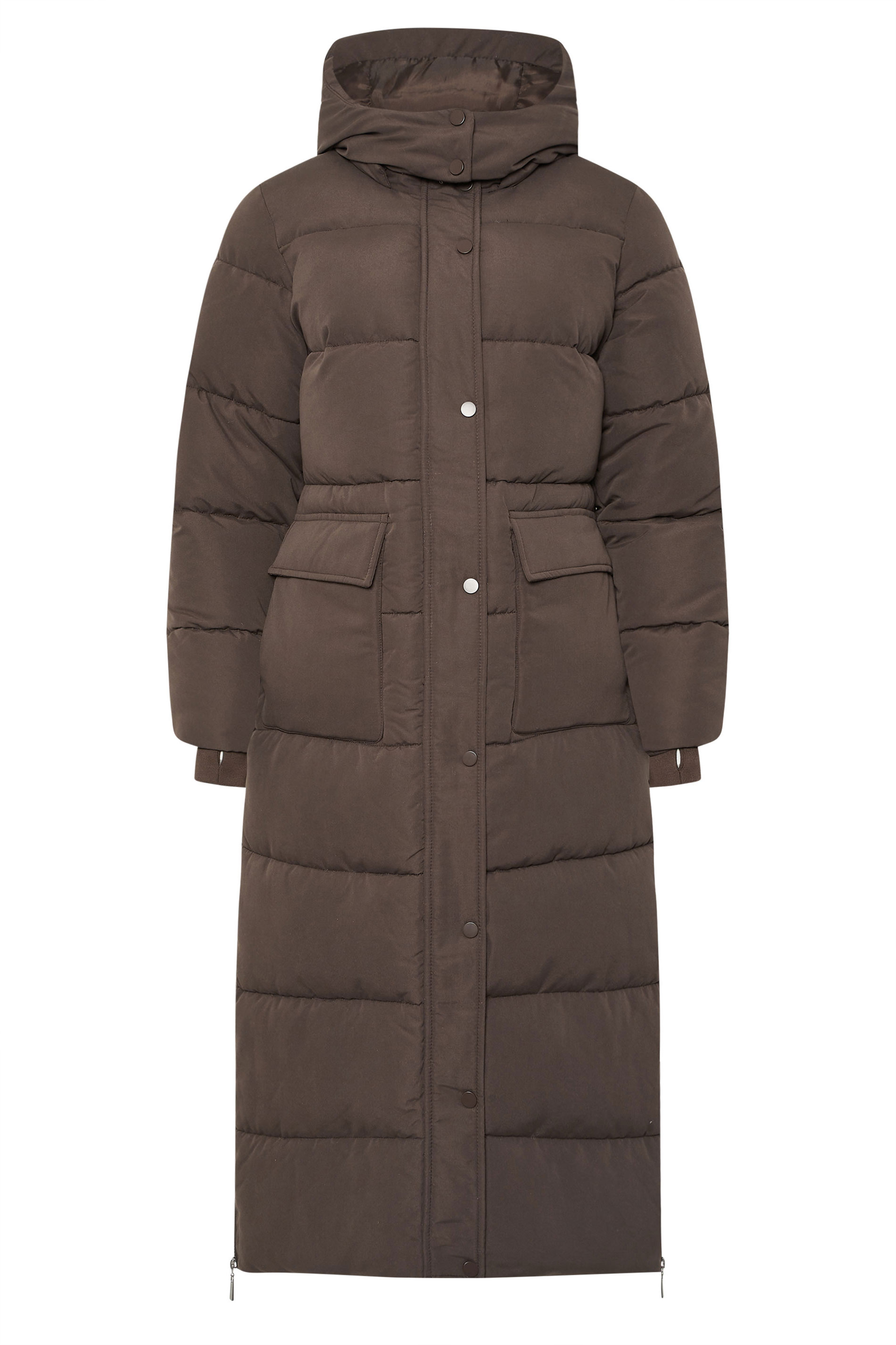 PixieGirl Petite Womens Chocolate Brown Maxi Padded Puffer Coat | PixieGirl 6