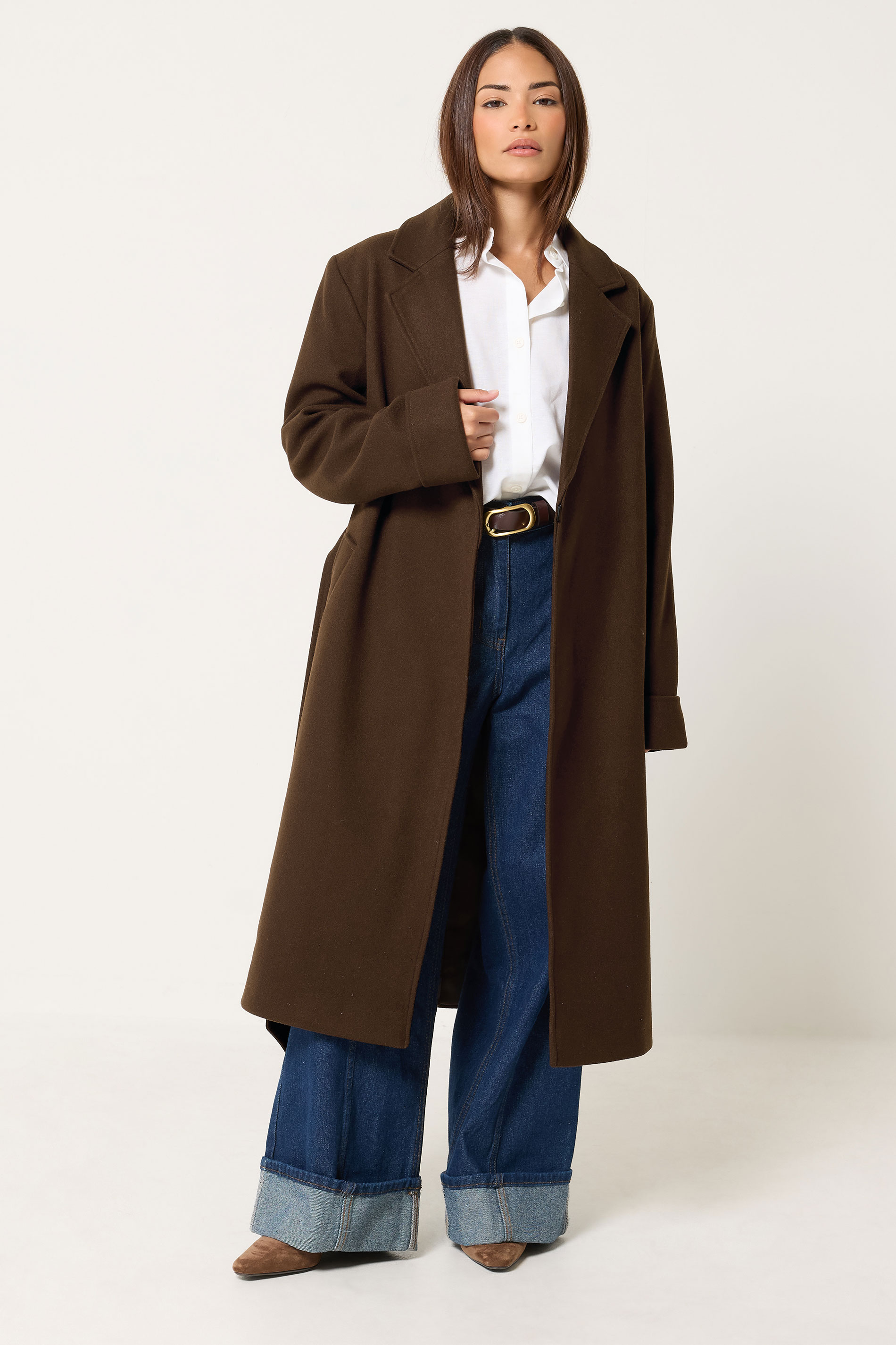 Pixiegirl Women's Brown Petite Chocolate Wrap Belt Coat Size 12