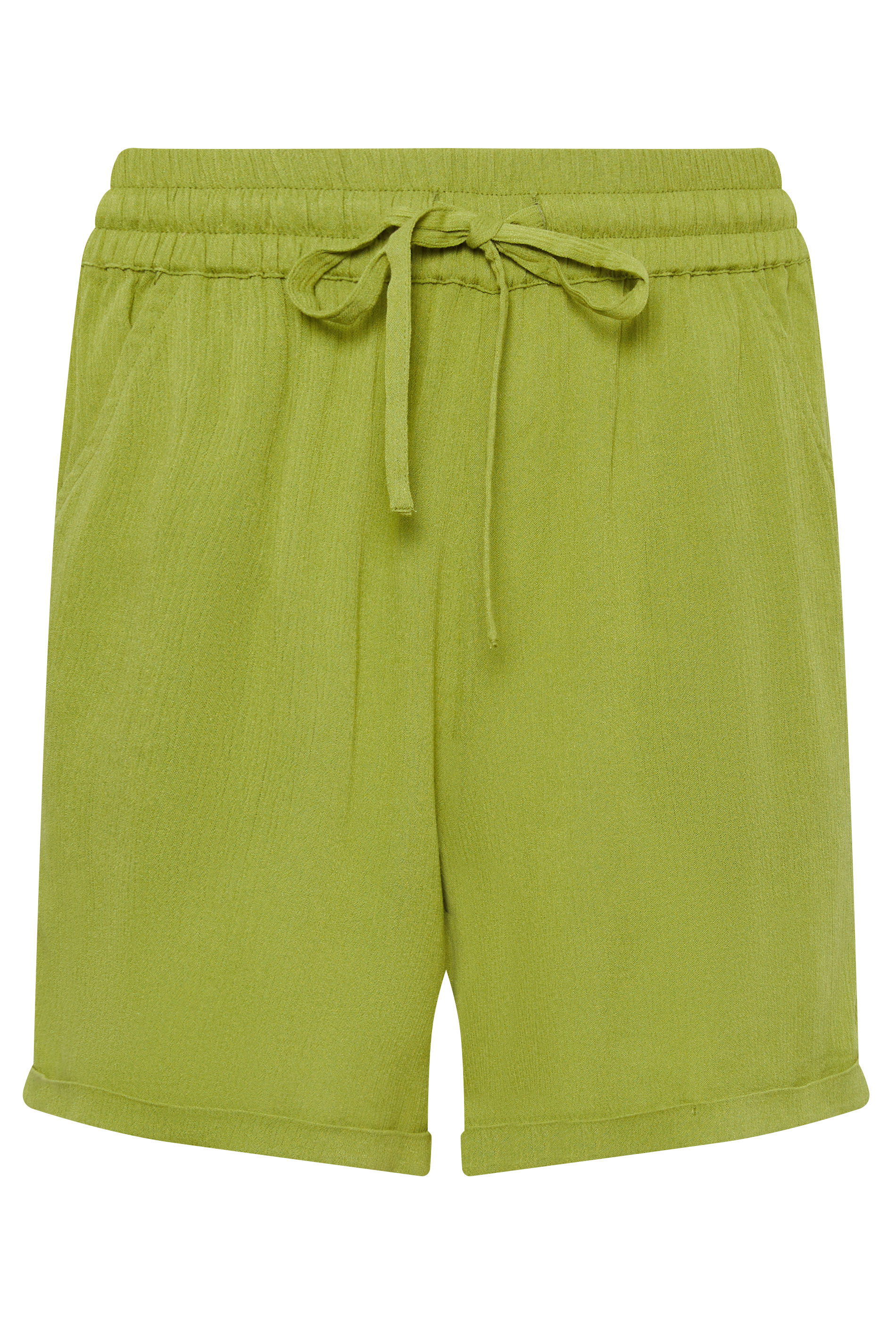 PixieGirl Petite Women's Green Textured Tie Waist Shorts | PixieGirl 5