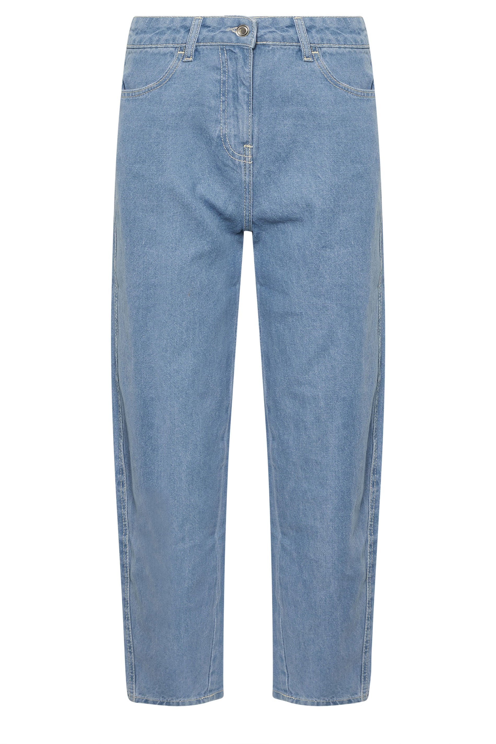 PixieGirl Petite Women's Light Blue Non-Stretch Barrel Leg Jeans | PixieGirl 6