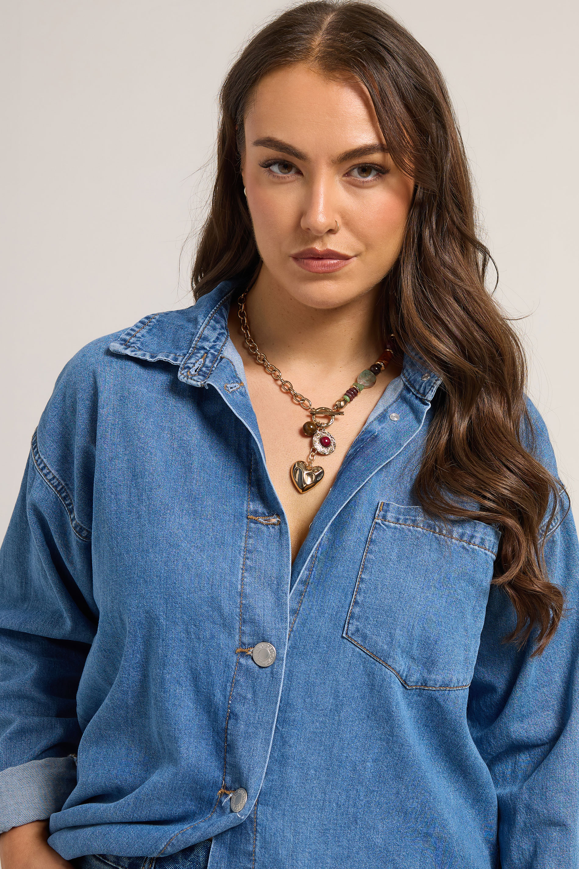 Gold & Red Beaded Statement Necklace | Yours Clothing 1