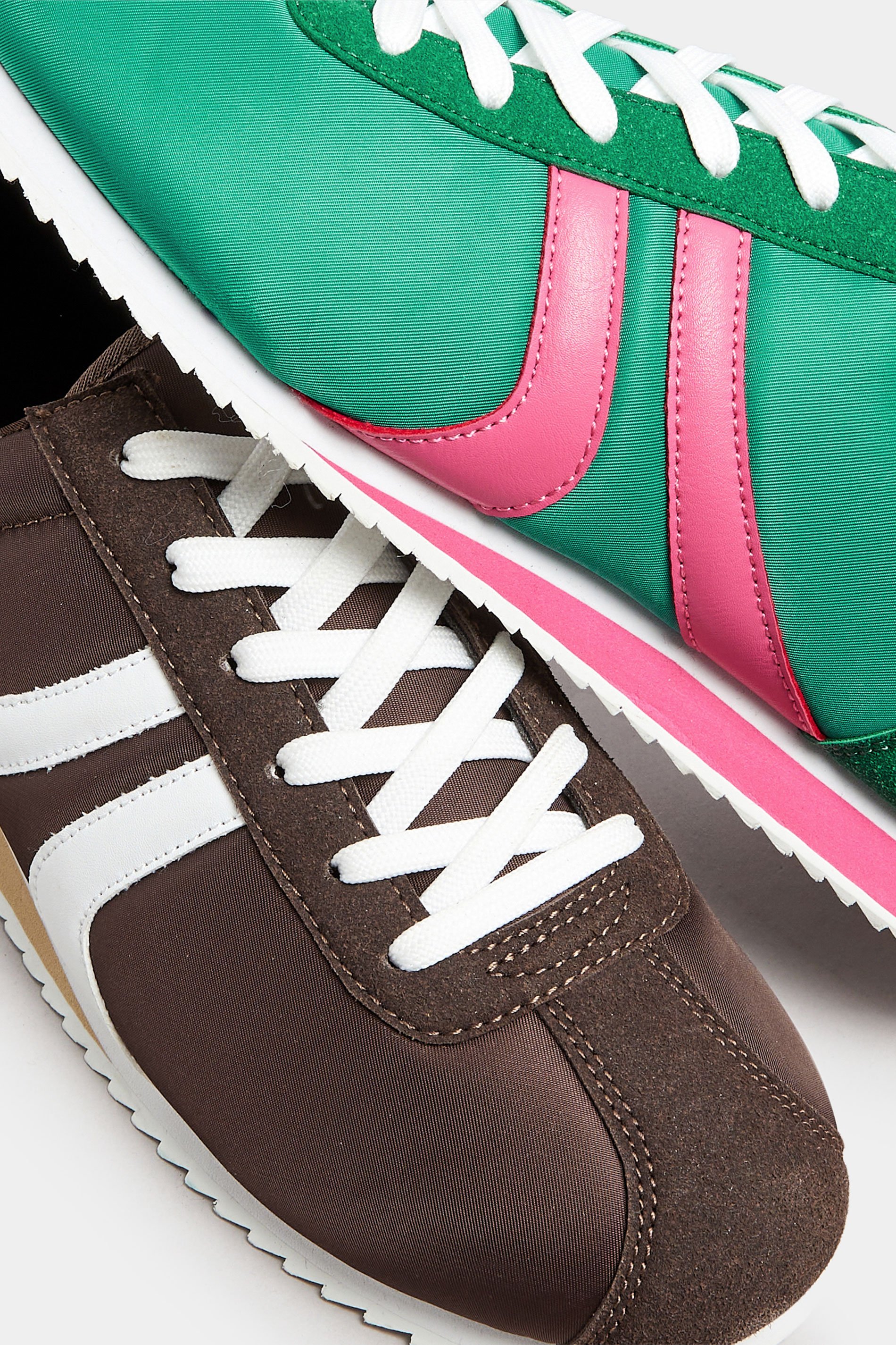 Brown Side Stripe Trainers in Extra Wide EEE Fit | Yours Clothing 6