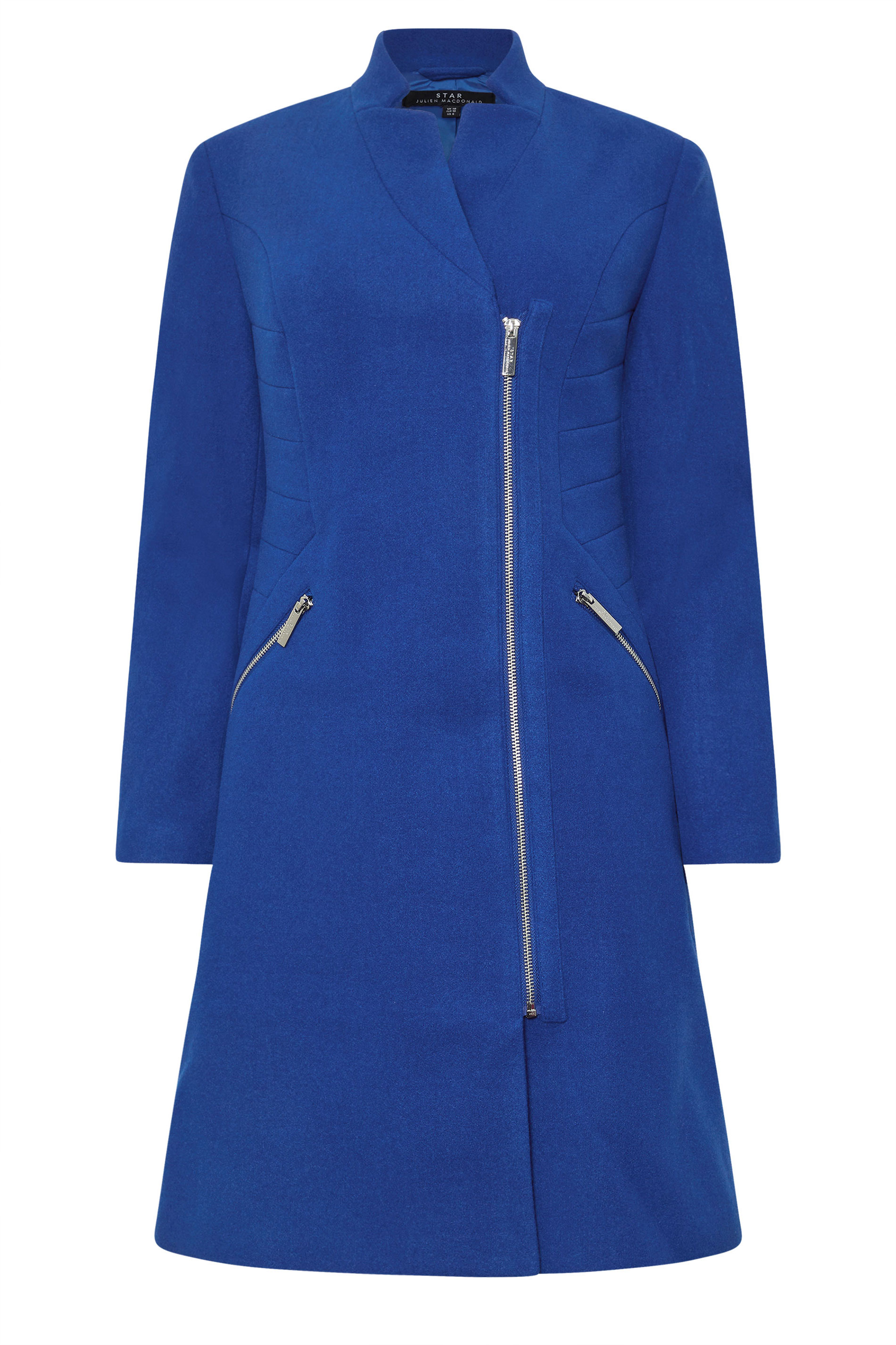 STAR Cobalt Blue Zip Detail Tailored Coat | STAR x JM 6
