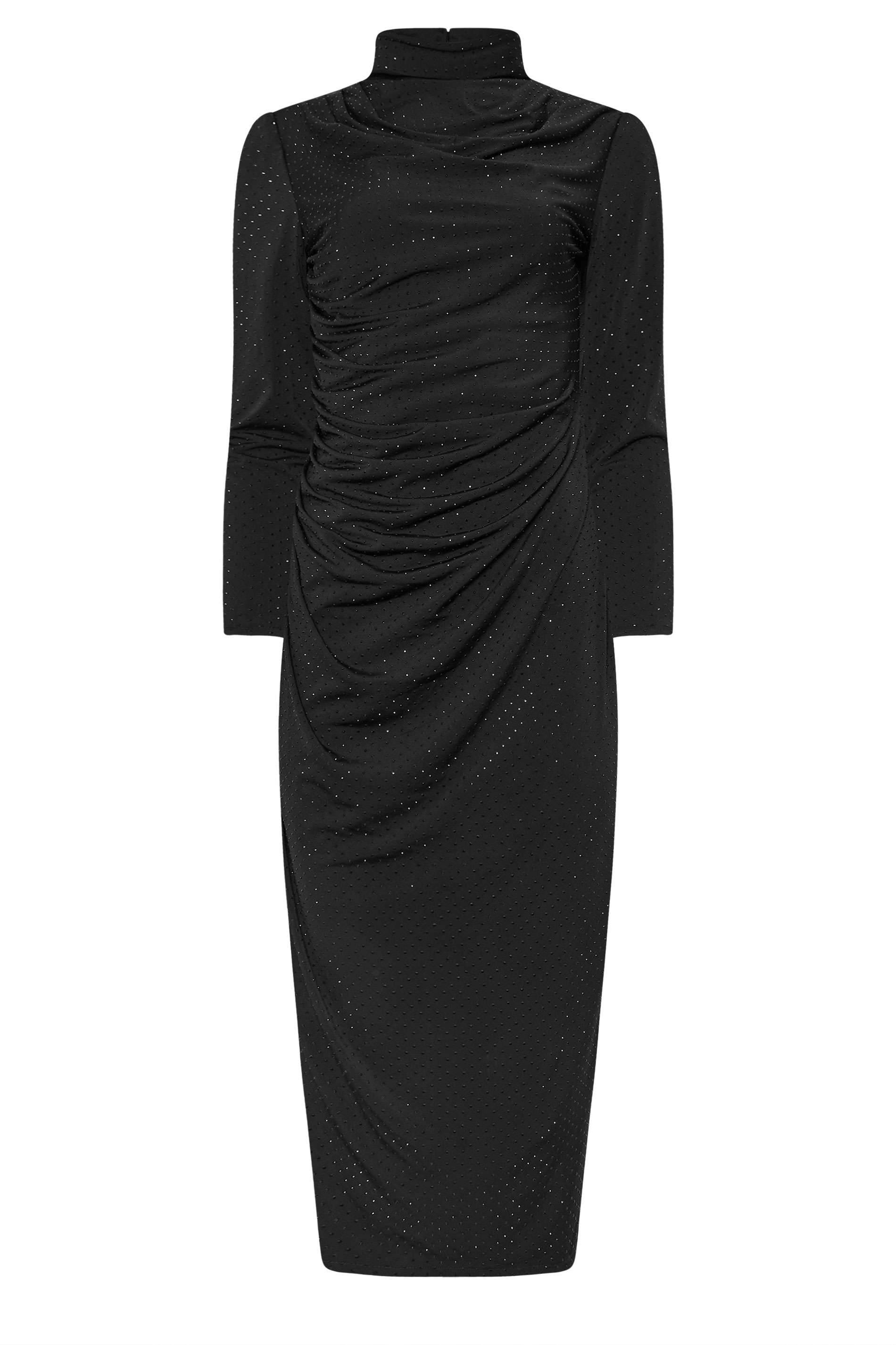 STAR Black Draped Front Embellished Maxi Dress | STAR x JM 6