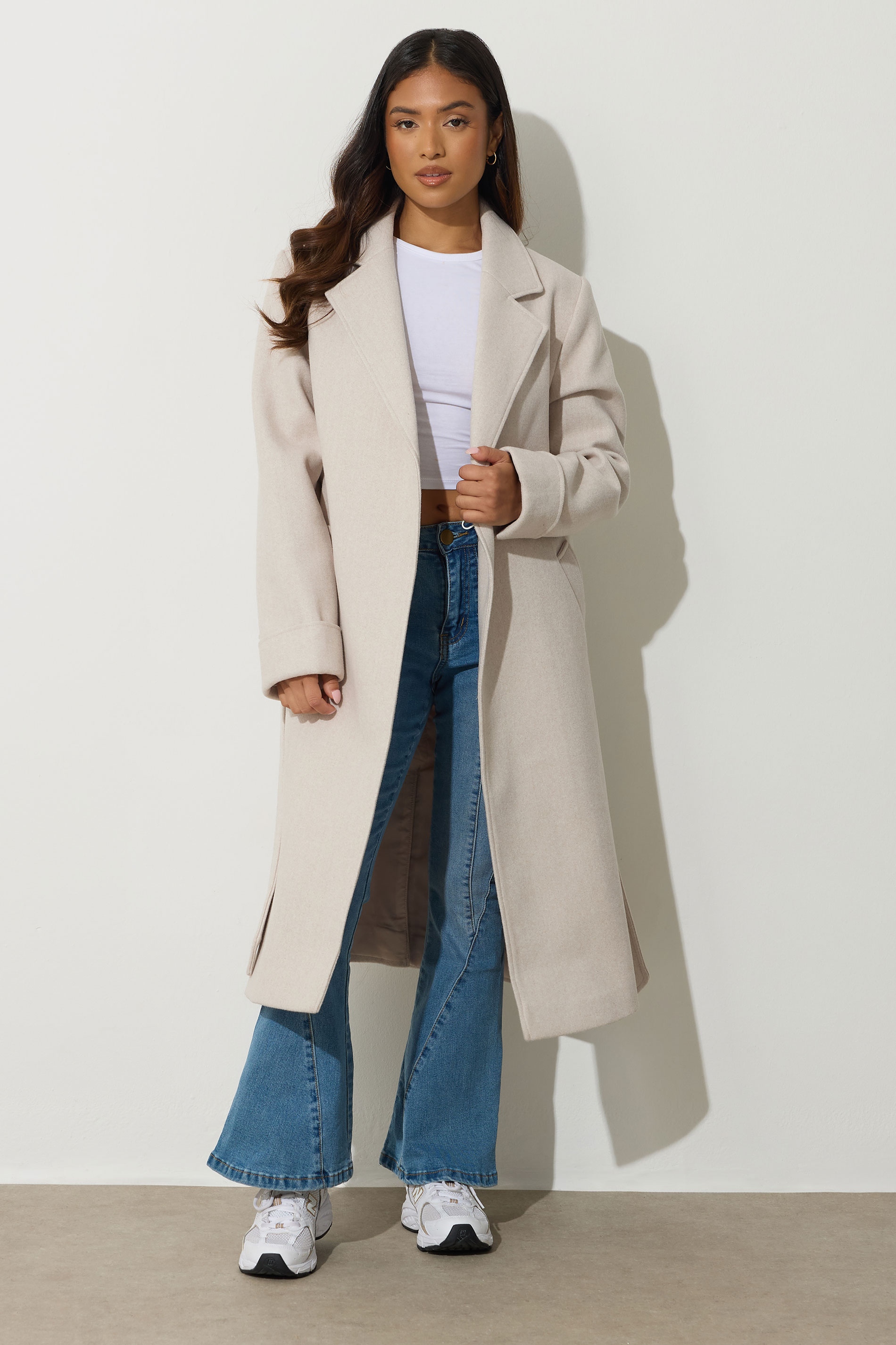 PixieGirl Petite Women's Natural Brown Wrap Belt Coat | PixieGirl 3