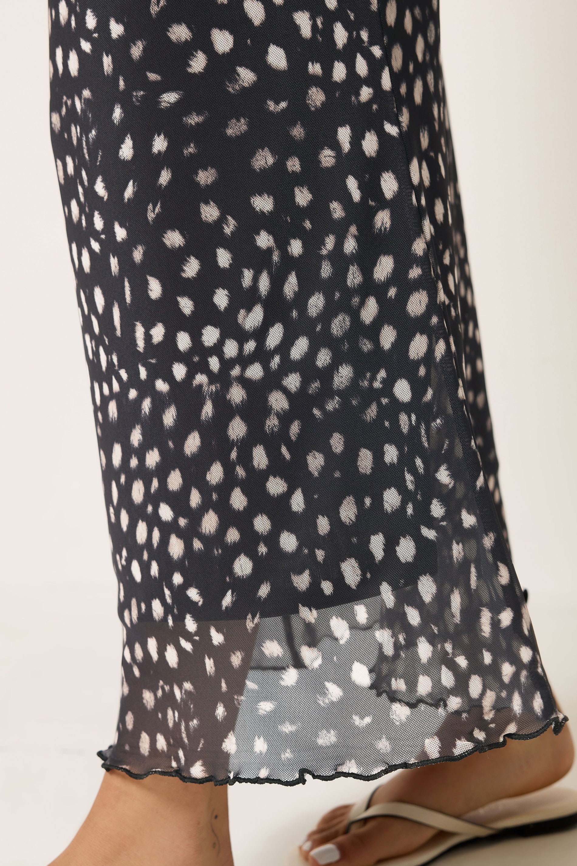 M&Co Petite Brown Animal Print Mesh Maxi Skirt | M&Co 4