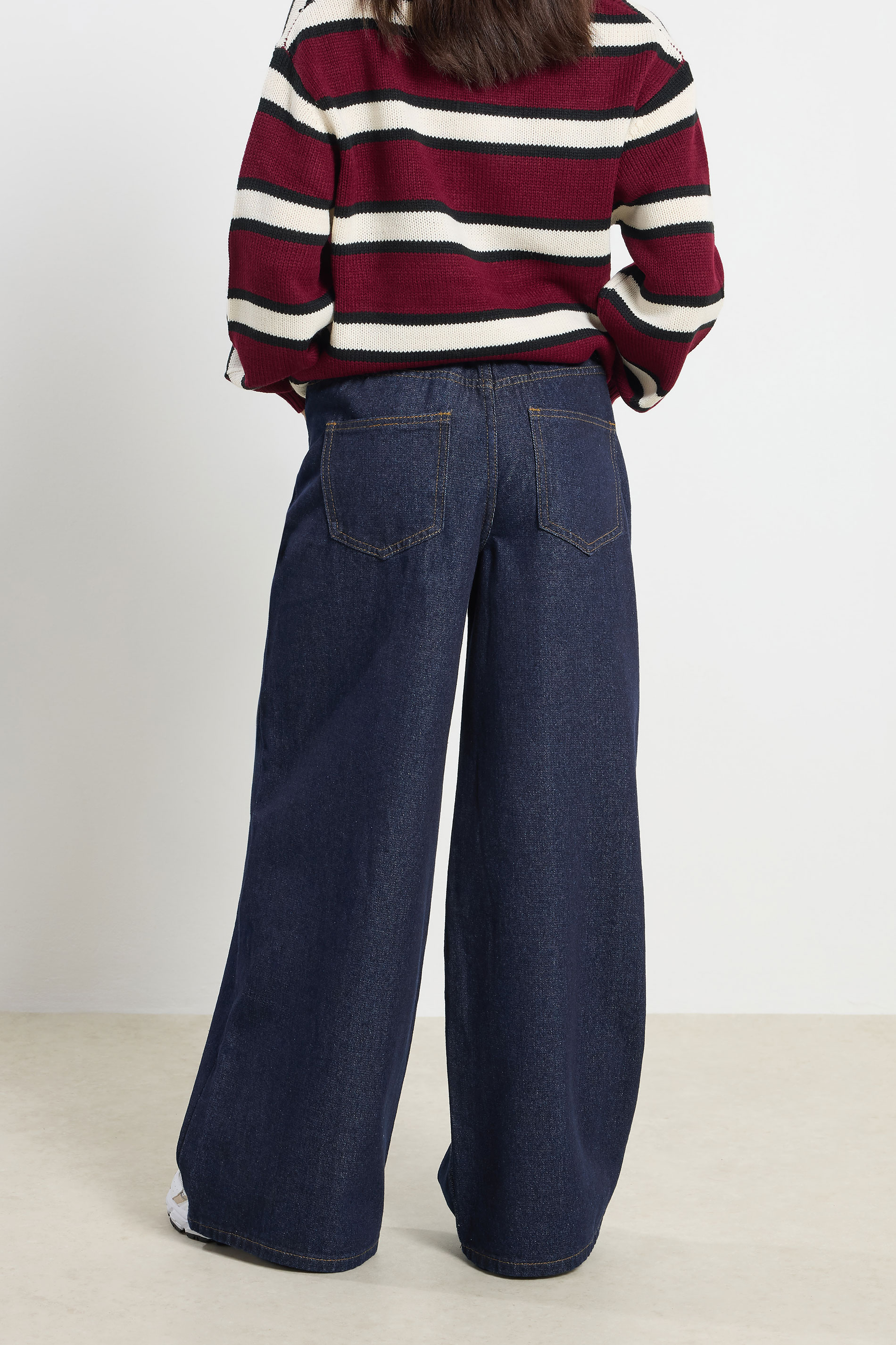 PixieGirl Petite Women's Indigo Blue Stretch Wide Leg Jeans | PixieGirl 3