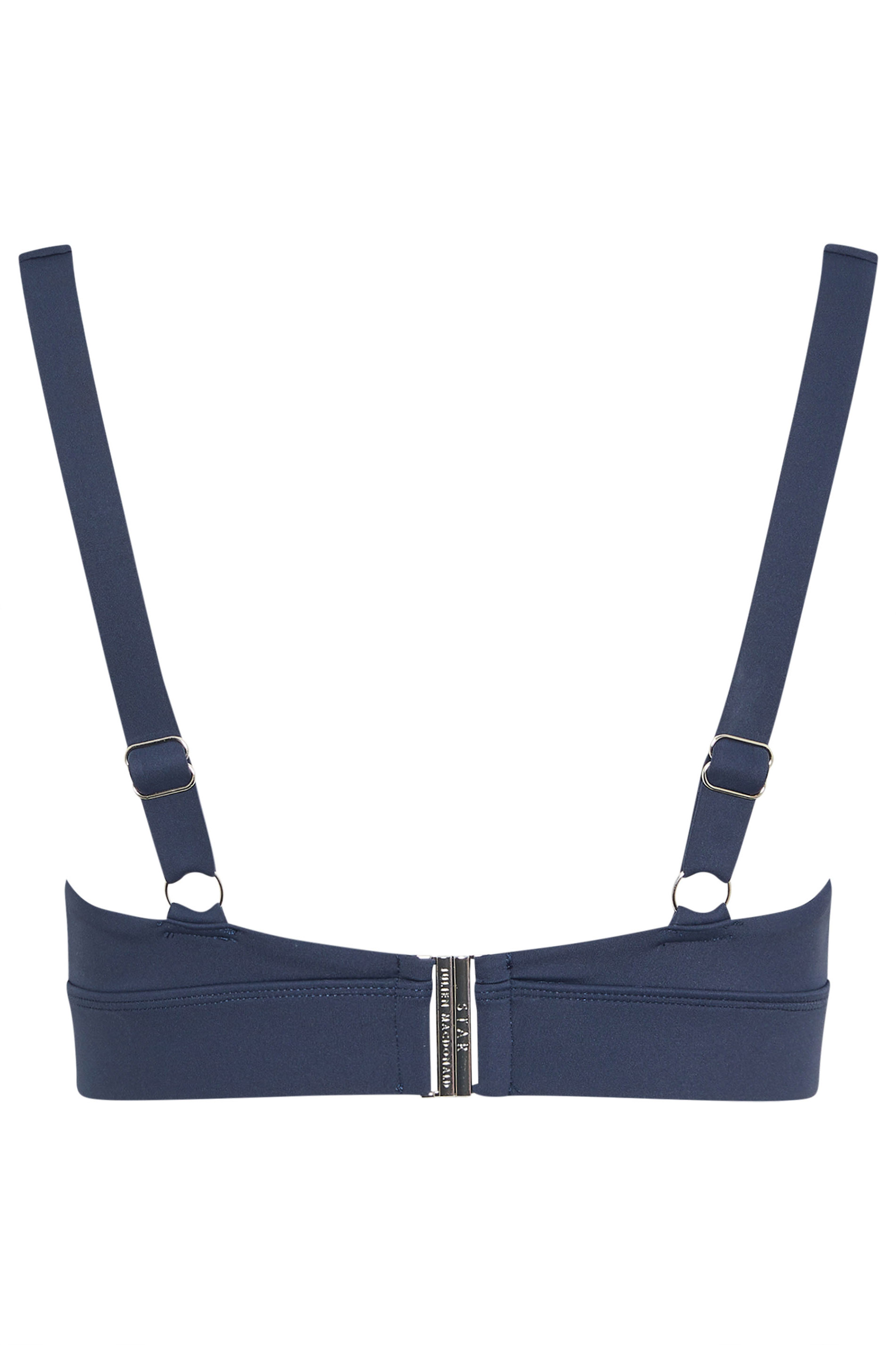 STAR Navy Blue Popper Detail Plunge Bikini Top | StarByJM 7