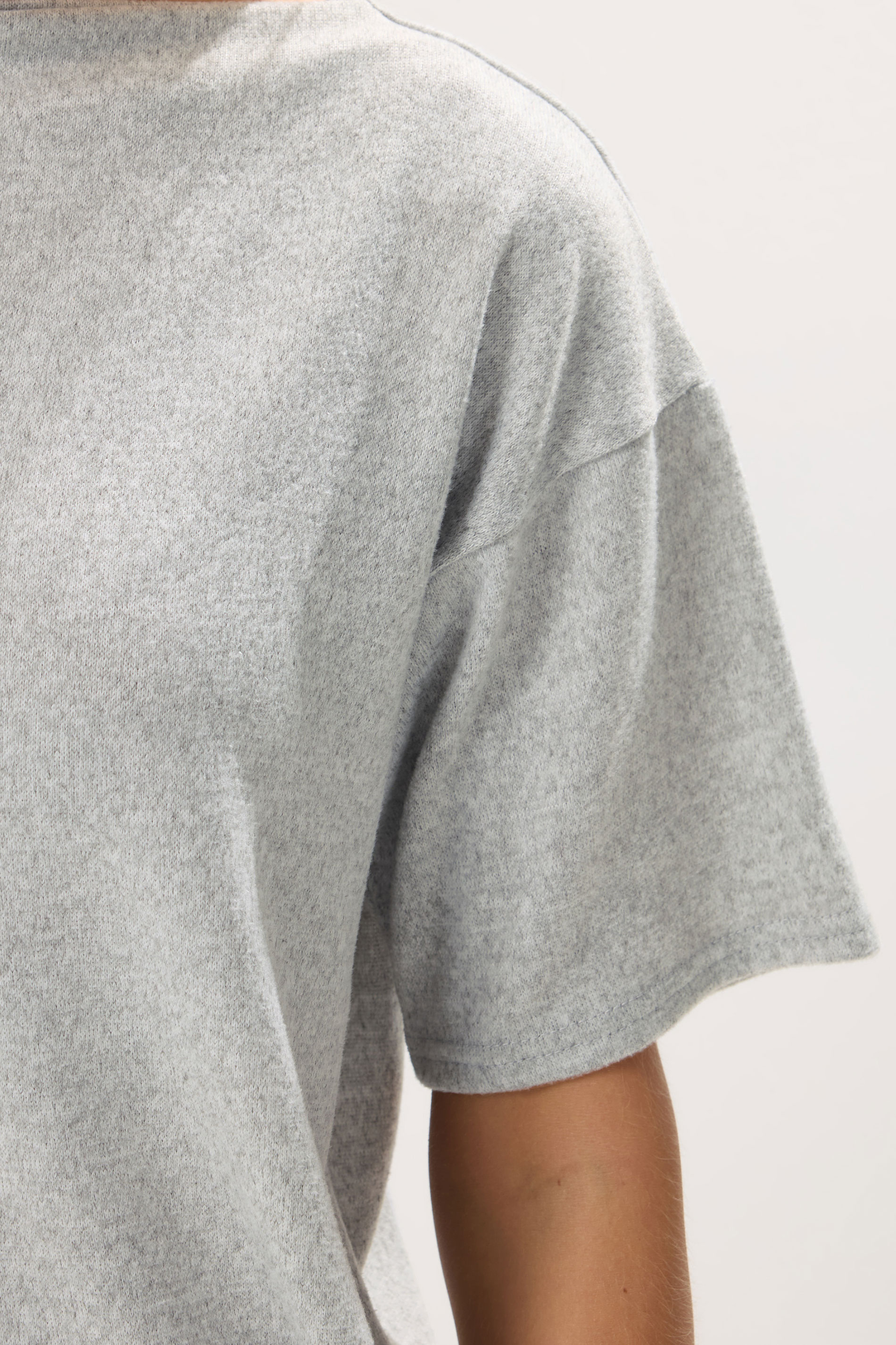 PixieGirl Petite Women's Grey Marl Soft Touch Short Sleeve Top | PixieGirl 4