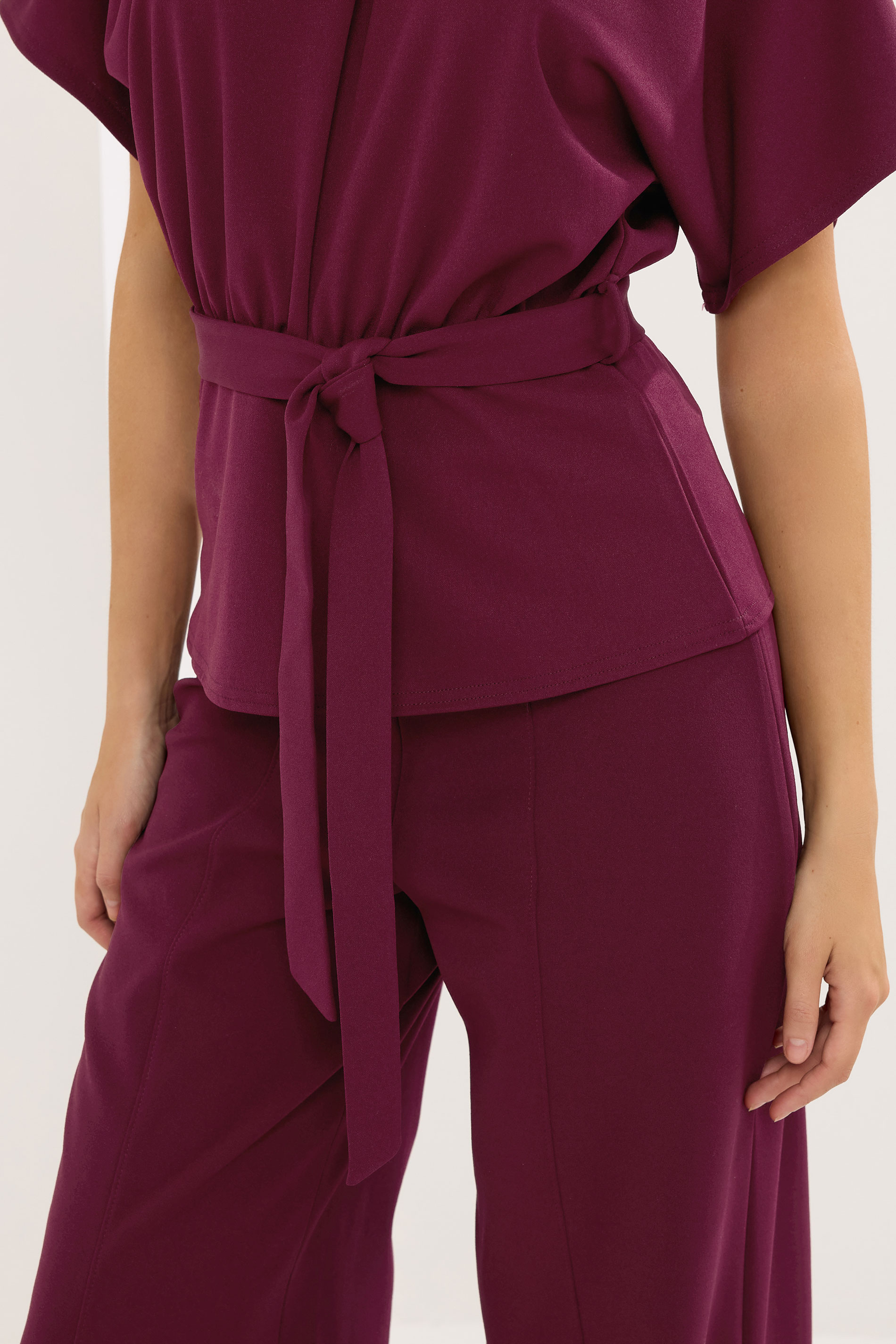 STAR Red High Neck Belted Top | StarByJM 4