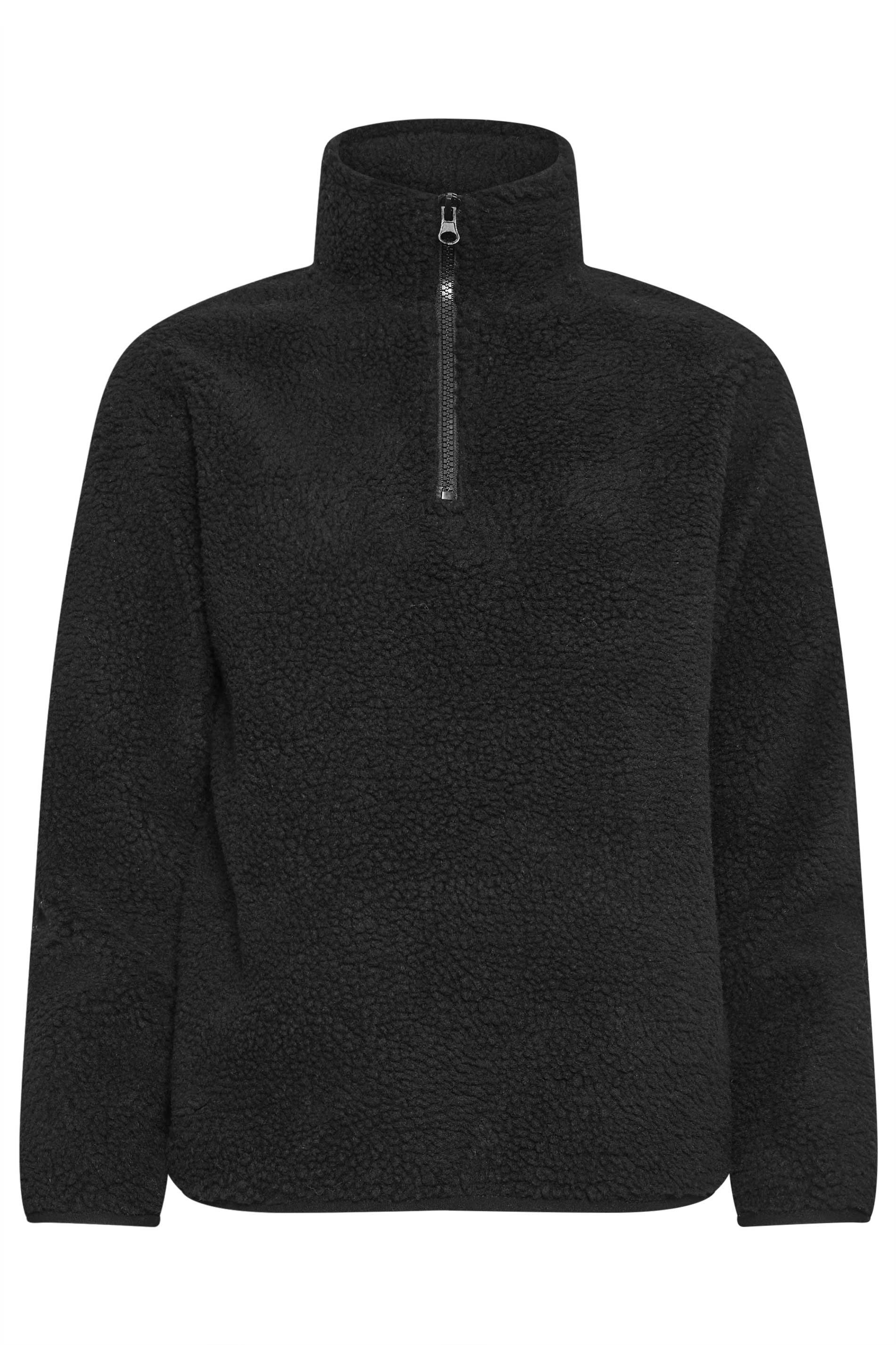 PixieGirl Black Half Zip Teddy Fleece Jacket | PixieGirl  5