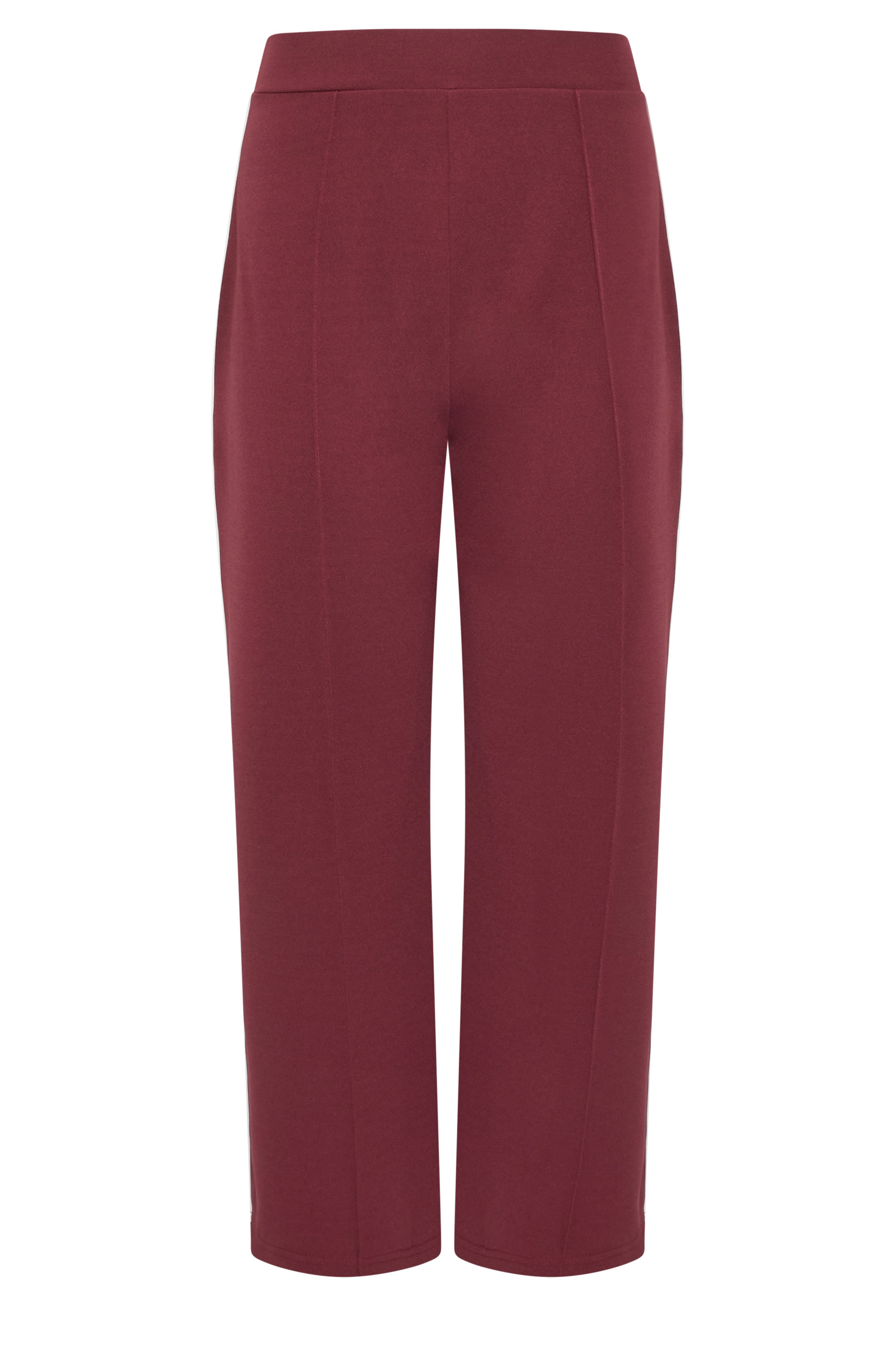 M&Co Petite Berry Red Pintuck Side Stripe Trousers | M&Co 6